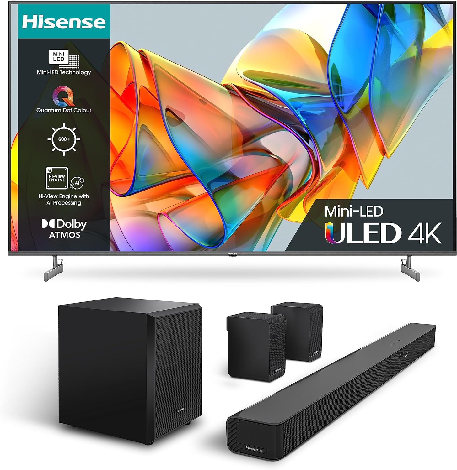 Hisense 4K Mini-LED TV U6K and AX5100G with 340W Output and Dolby Atmos&DTS Virtual X.