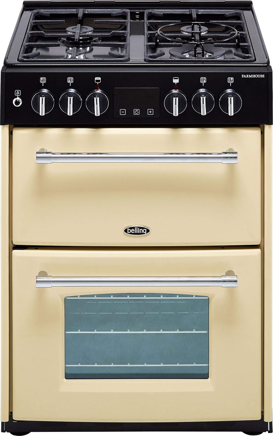 Belling Farmhouse 60DF Dual Fuel Range Cooker, Cream, 60cm.