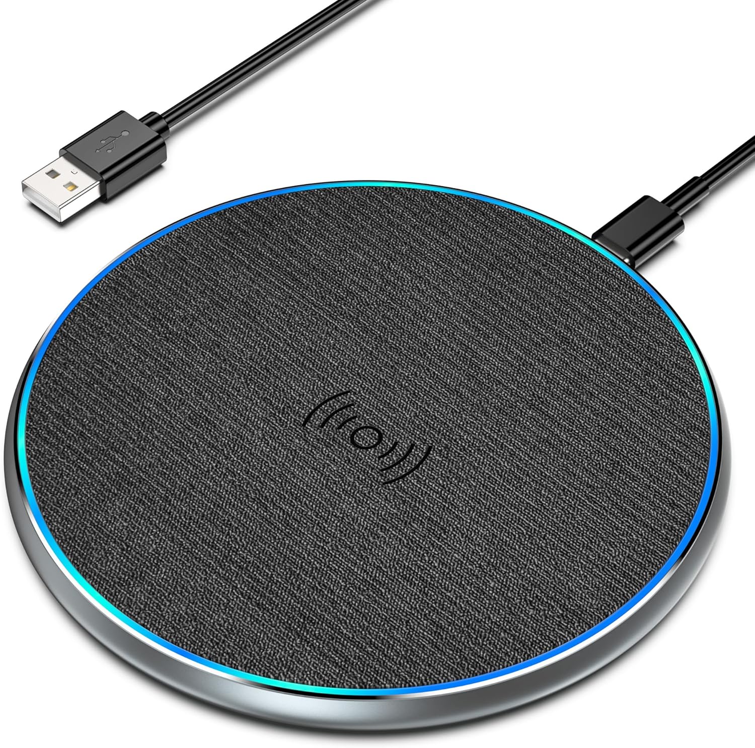 Wireless Charger, 15W Wireless Charging Pad for iPhone 15/14/13/12/11 Pro/Pro Max/XS Max/XR/SE,Samsung Galaxy S22/S21S20/S10/S9/Note10/9, HUAWEI P40/P30, Xiaomi, AirPods 2/Pro/Galaxy Buds- Dark Grey.