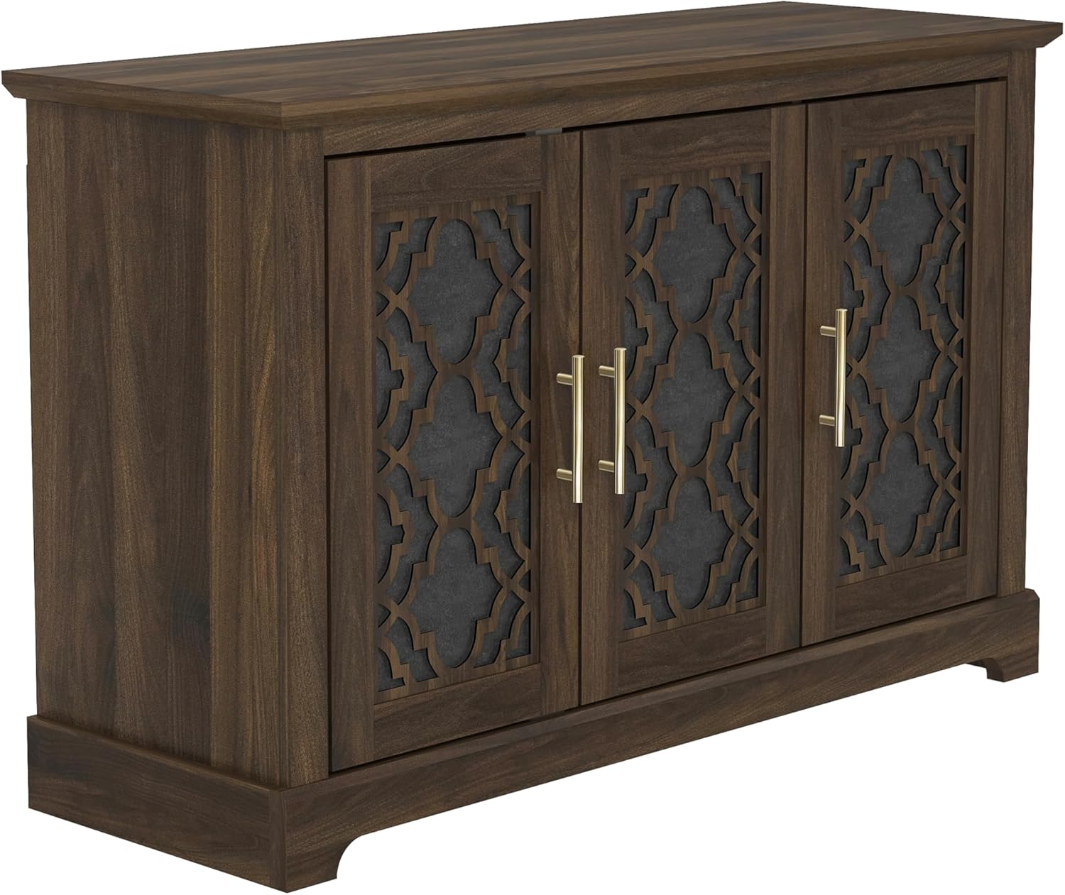 Galano Enfield 3 Door Sideboard, Storage Cabinet and Organizers - Display Cupboard Console - Freestanding Cabinet for Living Room, Entryway, Hallway, Kitchen (Walnut).