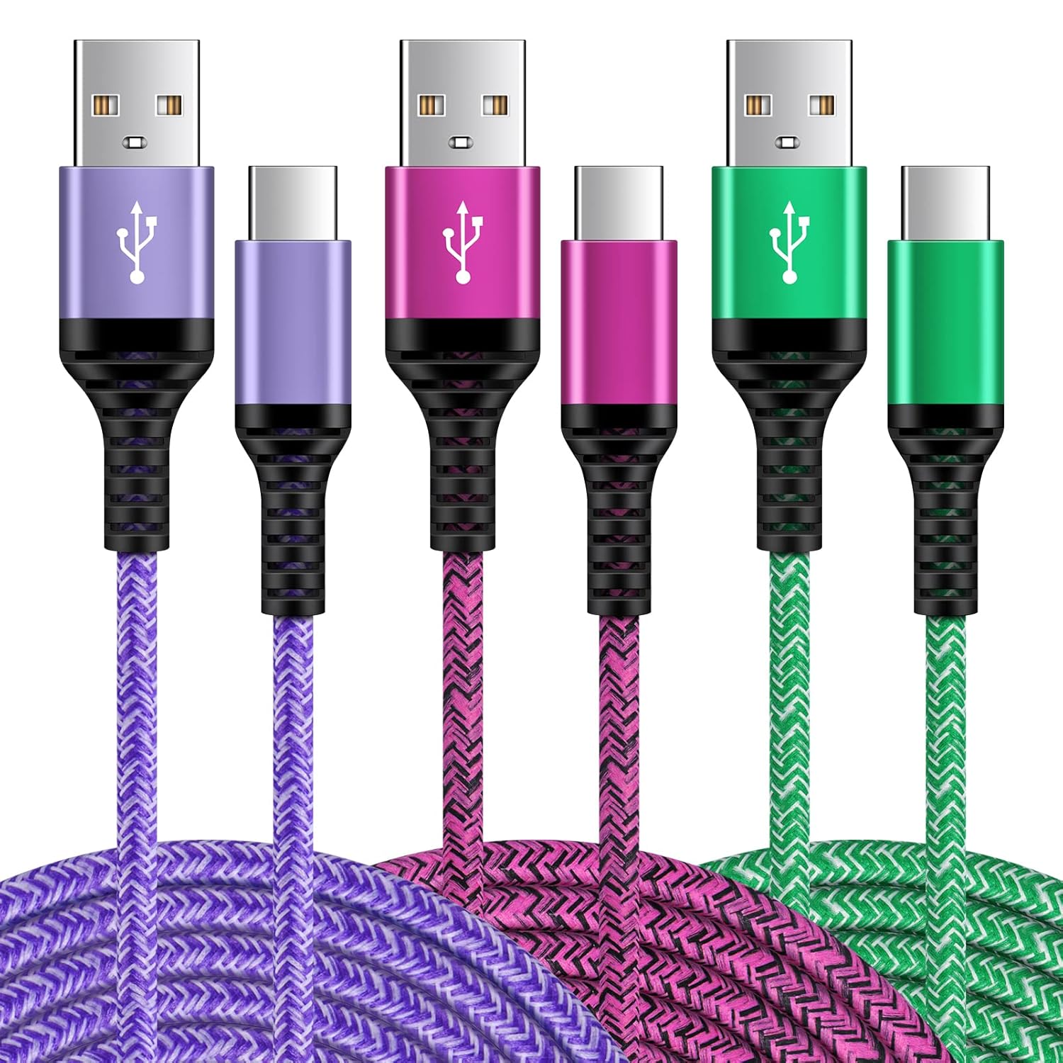 USB C Charger Cable Type C, 6FT 3Pack Samsung Type C Fast Charger Cable, USB C Cable Lead for Samsung Galaxy S24 S23+ S22 S21 S20 S10 S9 S8 A12 A13 A14 A22 A52 A53 A54 A70, Huawei P50 P40 P30 P20 Lite.