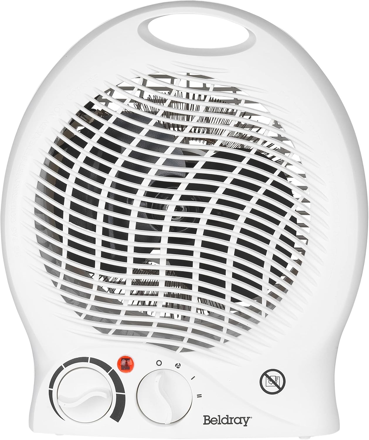 Beldray EH0569SSTK Electric Flatbed Fan Heater – Upright with 2 Heat Settings and Cool Air Function, Adjustable Thermostat, Overheat Protection, Dual Position, Portable Carry Handle, 2000 W.