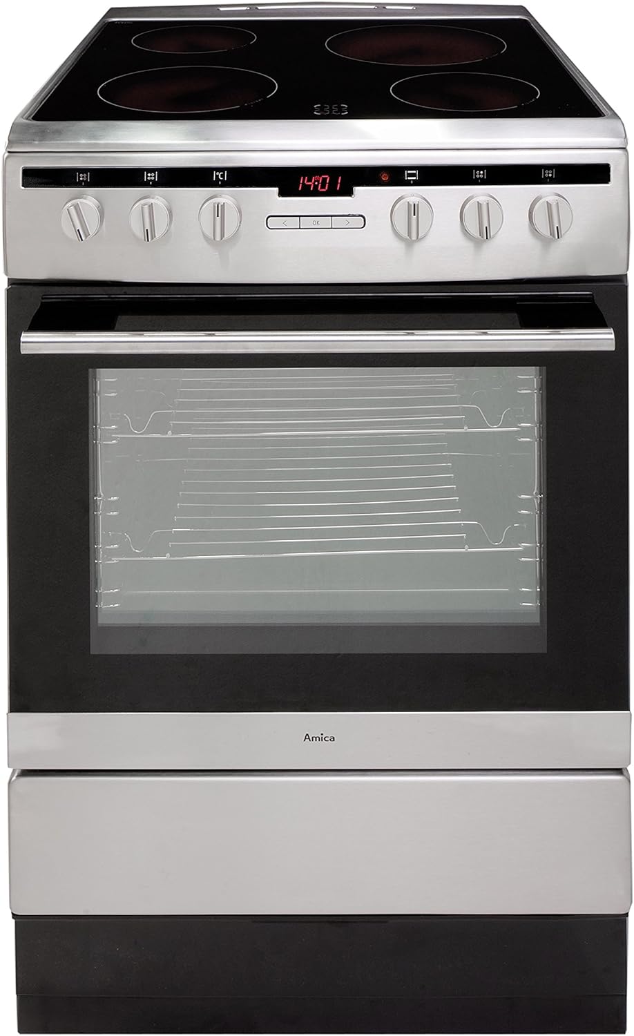 Amica 608CE2TAXX Freestanding Ceramic Top Cooker 60 cm Stainless Steel.