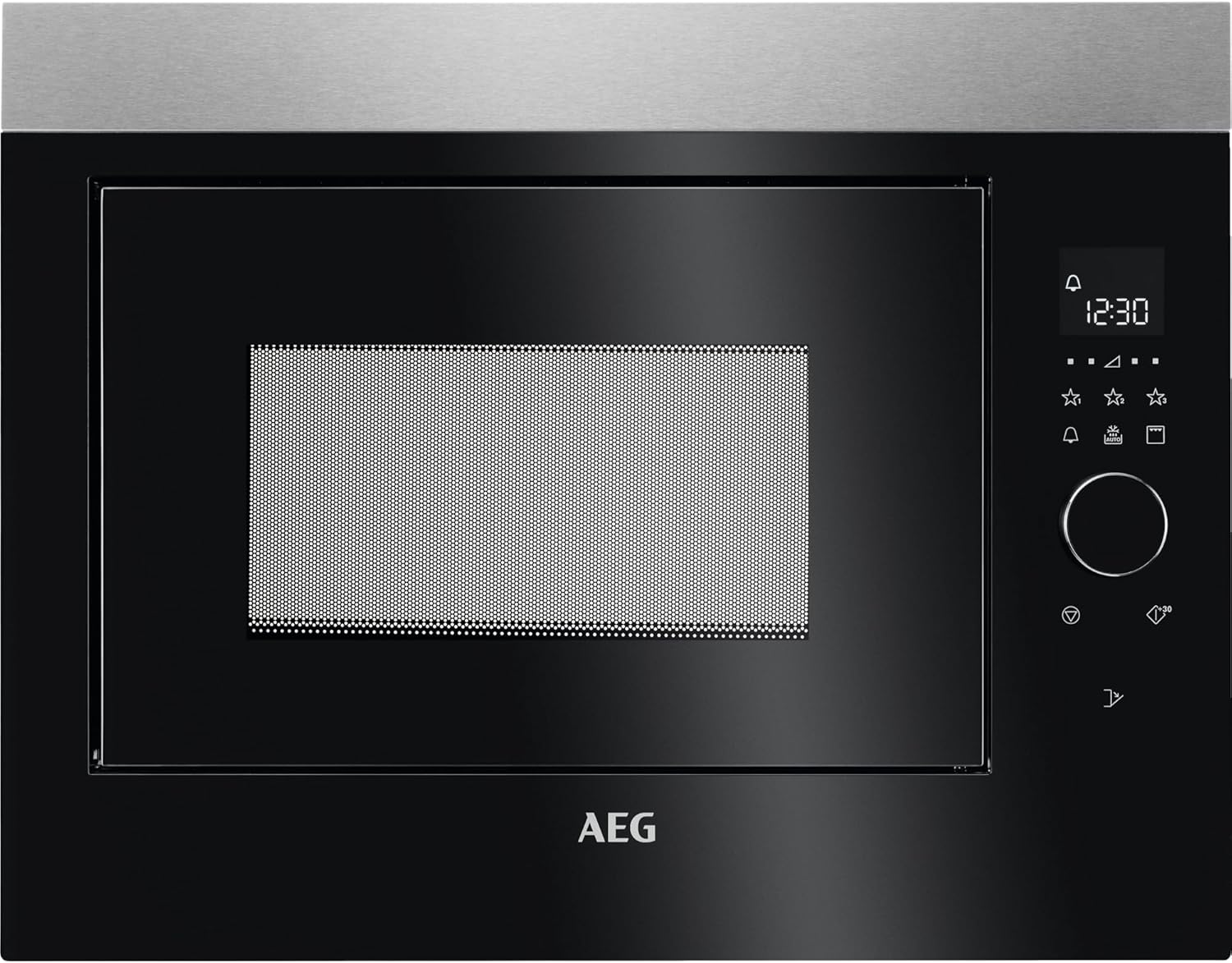 AEG 26L Built-in Microwave & Grill - Black & Stainless Steel.