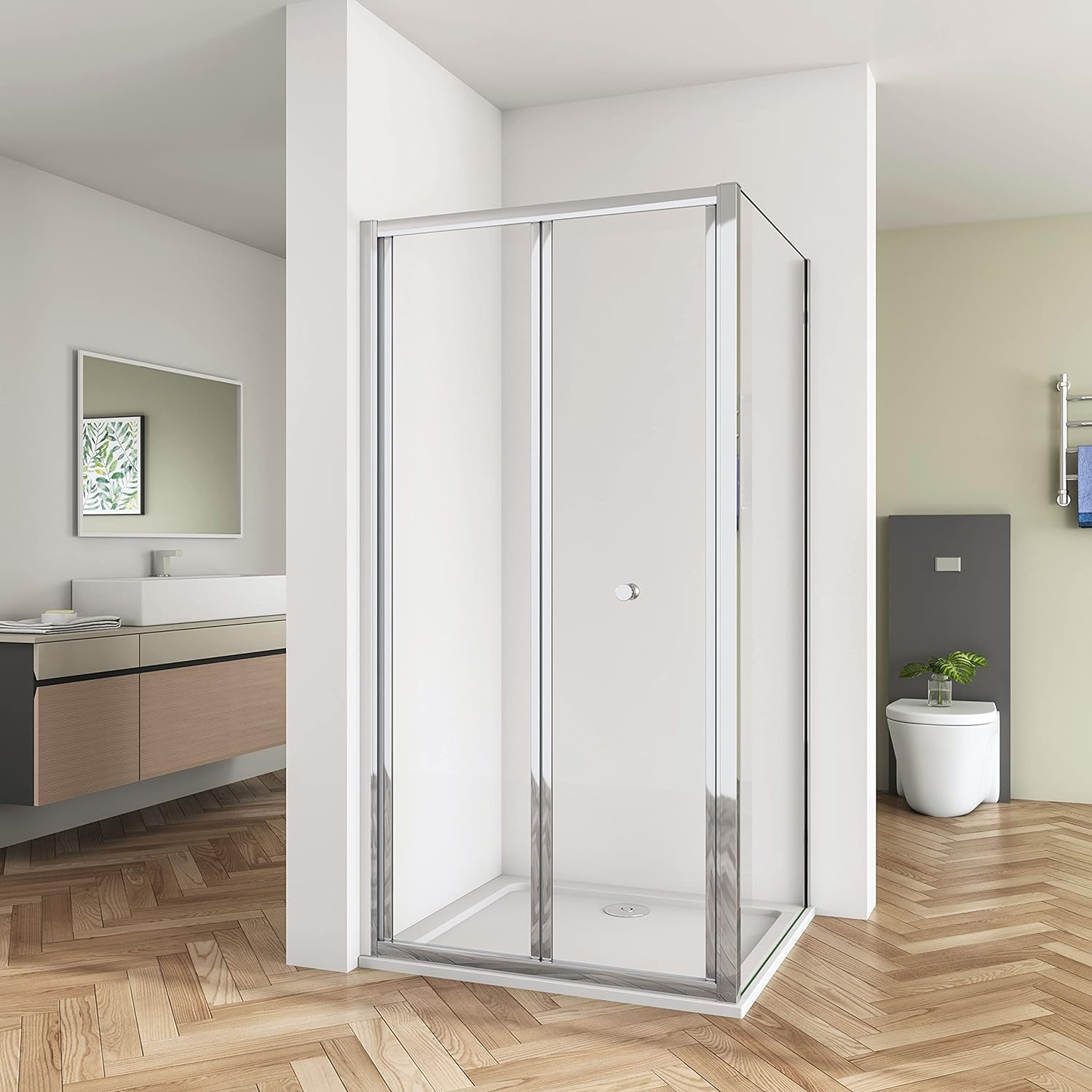 Biubiubath 700mm Bathroom Walk in Frame Bi Fold Shower Enclosure Shower Door and 900mm Side Panel         Import  Single ASIN  Import  Multiple ASIN    ×Product customization        General   Description   Gallery   Reviews Variations Additional details P.