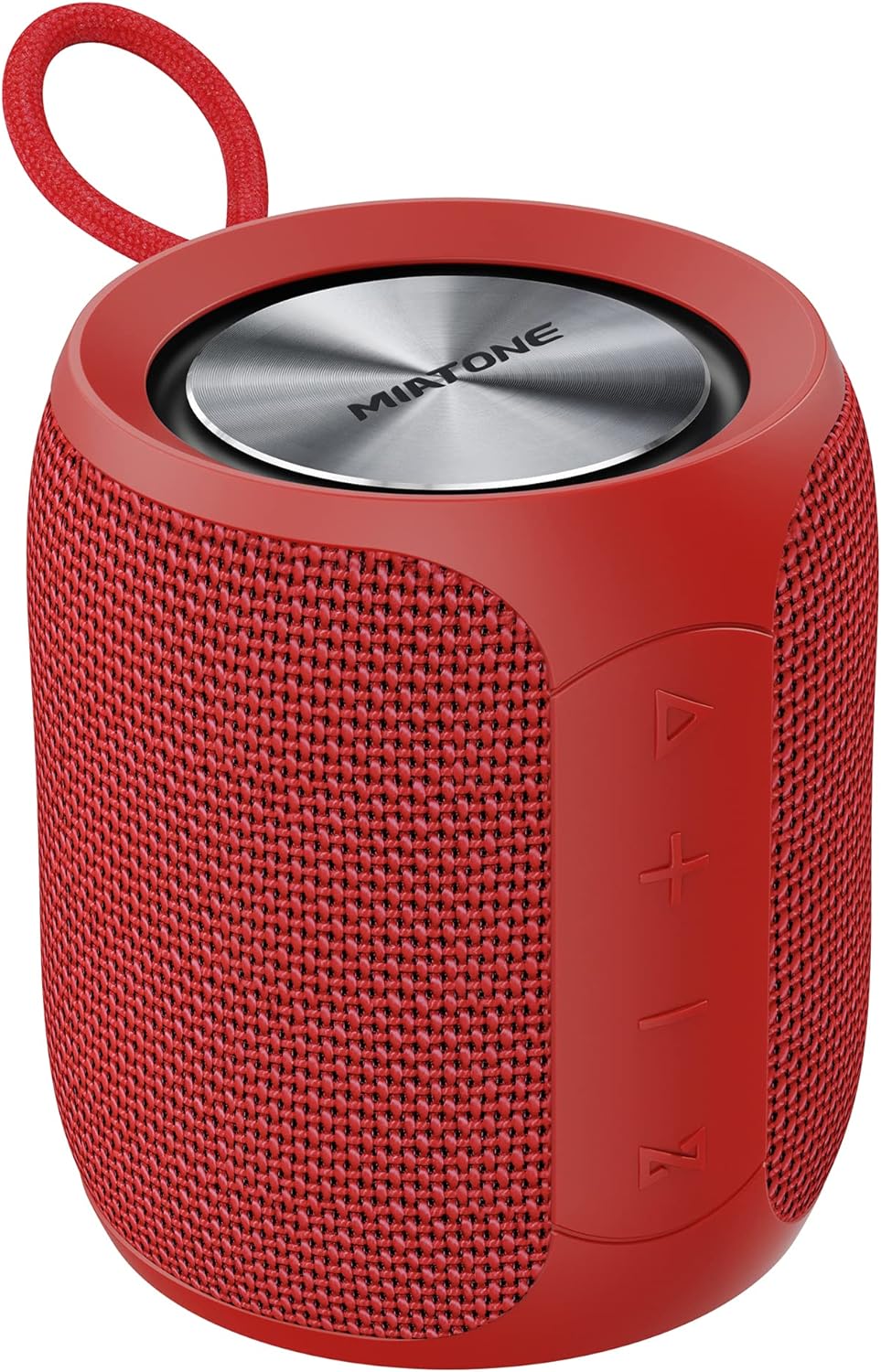 MIATONE 16W Loud Bluetooth Speaker with Thumping Bass, Mini IP67 Waterproof Shower Speaker with 360°Surround Sound, Bluetooth 5.0, Dual Wireless Pairing, Portable Outdoor Speaker for Party (Red).