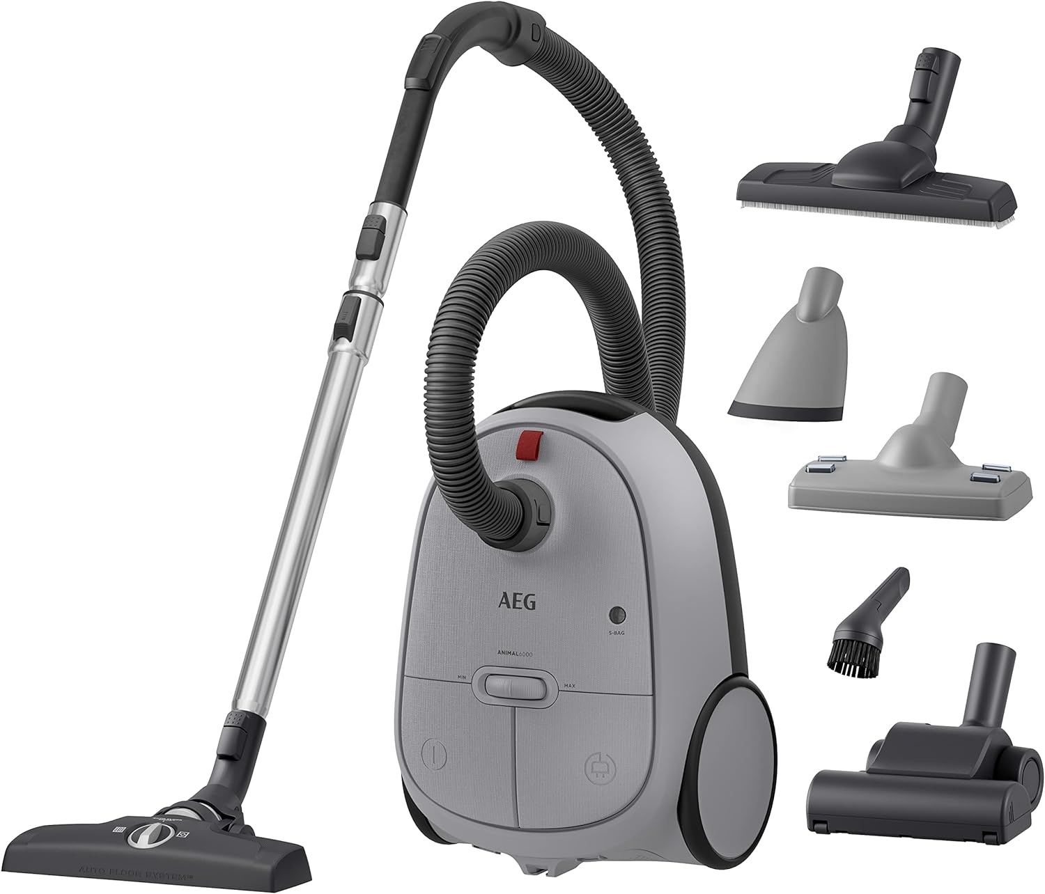 AEG 6000 Bagged Vacuum Cleaner AB61A5UG, Cleaning Made Easy with Powerful Performance, Vacuum Cleaner suitable for Pet Hair, Dust, Hard Floor and Carpet, Odour Filter, 3.5 Litres, Urban Grey.