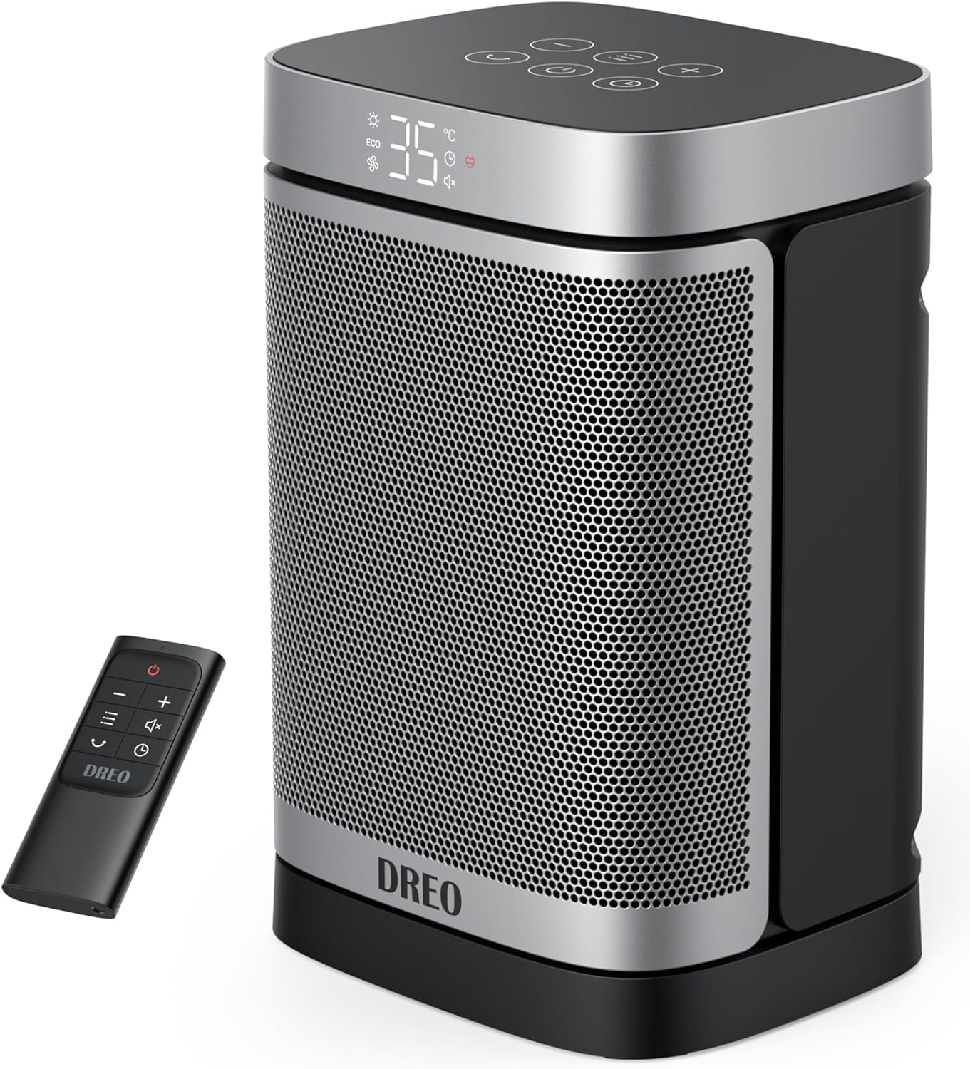 Dreo Space Heater, 70° Oscillating Electric PTC Ceramic Heater with Thermostat, Remote Control, 3-Mode 3-Speed, 1-12H Timer, Overheating & Tip-Over Protection, Energy-Saving-ECO-Mode, Atom One.