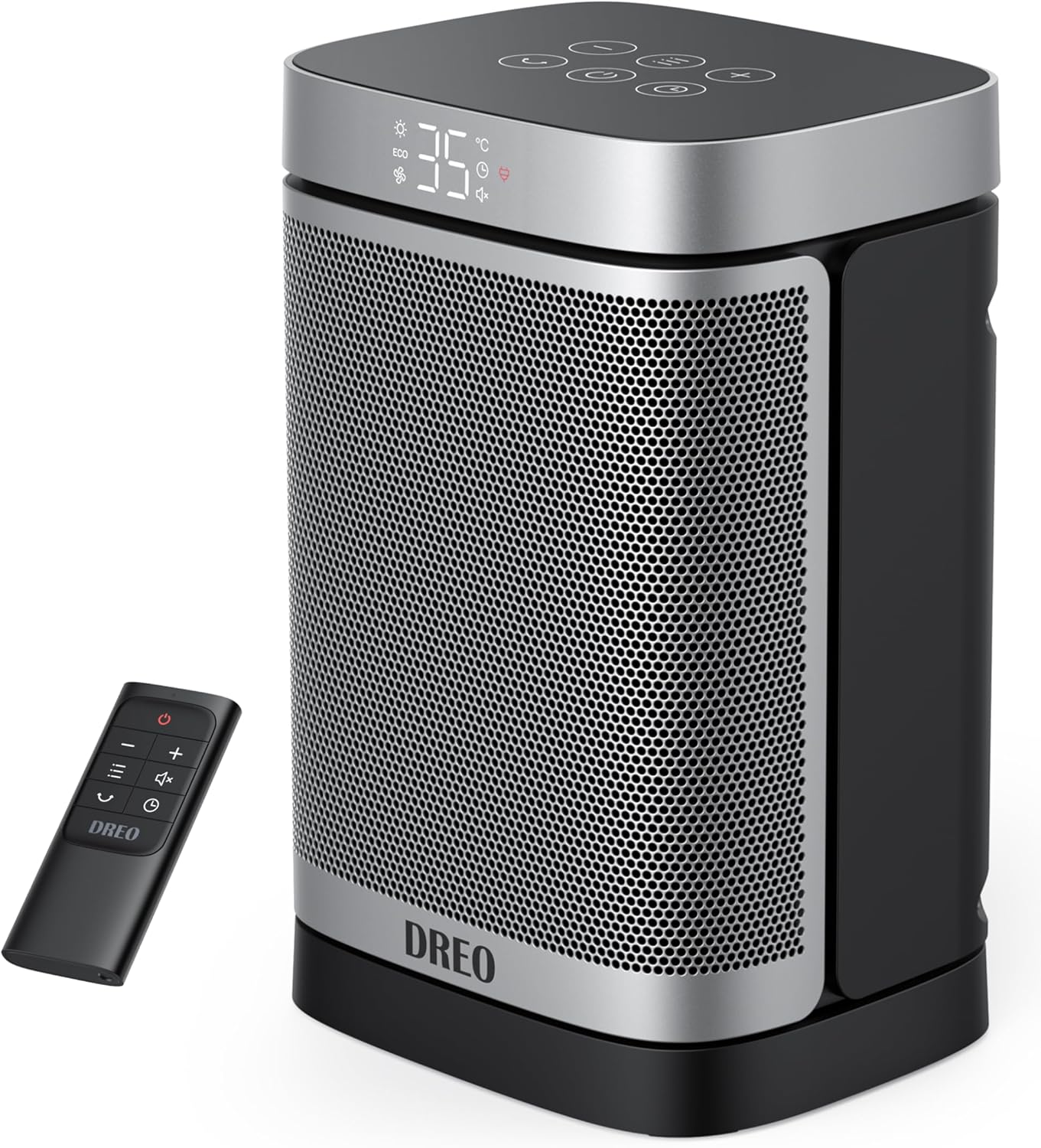 Dreo Space Heater, 70° Oscillating Electric PTC Ceramic Heater with Thermostat, Remote Control, 3-Mode 3-Speed, 1-12H Timer, Overheating & Tip-Over Protection, Energy-Saving-ECO-Mode, Atom One.