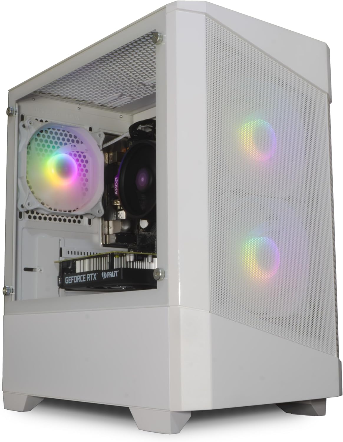 ionz Gaming PC - AMD Ryzen 5 5500, RTX 3050 6GB Graphics Card, 16GB RAM | 512GB SSD, Windows 11, WiFi - White | KZ10W Mini.