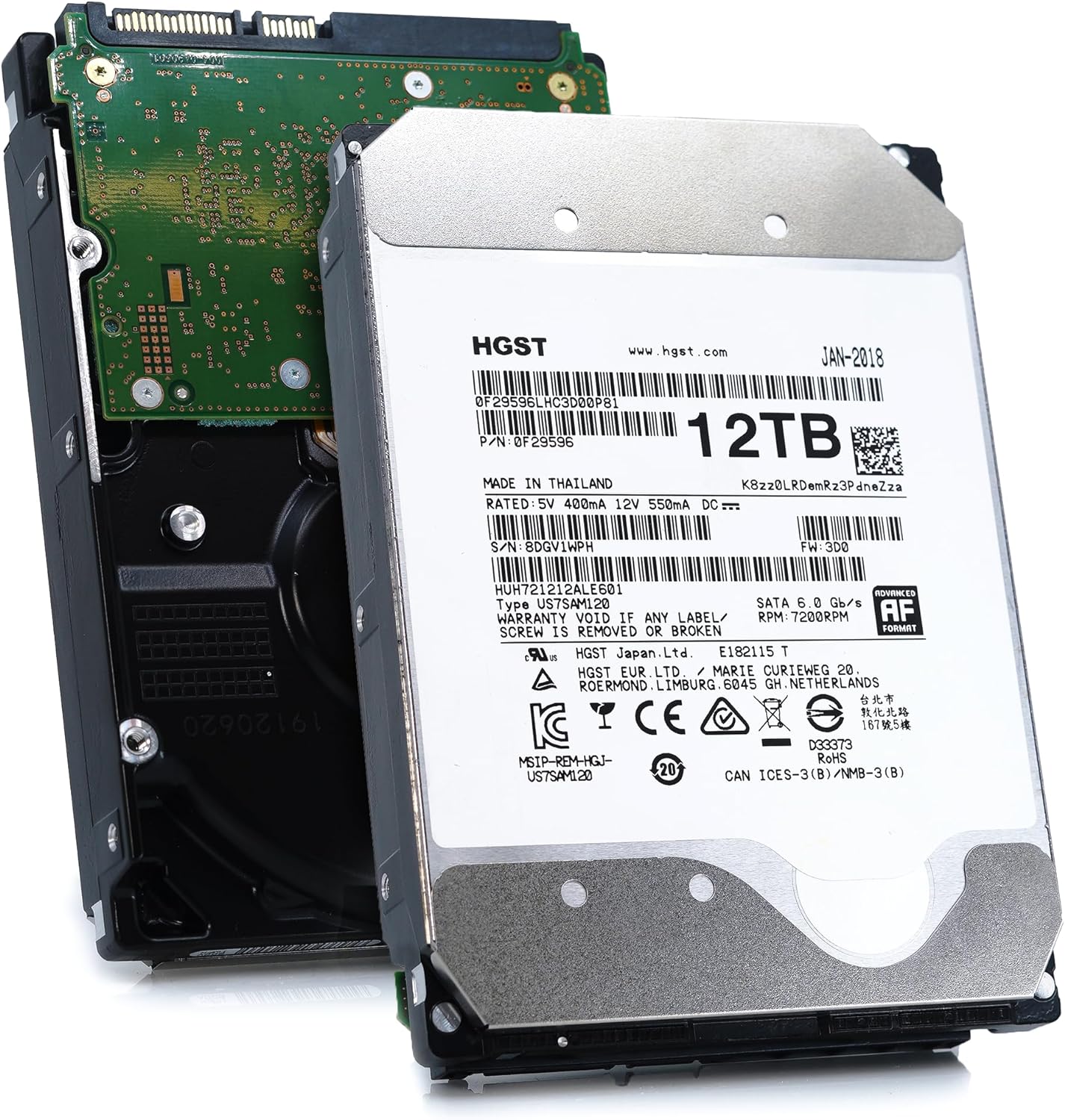 HGST - WD Ultrastar DC HC520 HDD | HUH721212ALE601 | 12TB 7200RPM SATA 6Gb/s 256MB Cache 3.5-Inch | ISE 512e | Helium Data Center Internal Hard Disk Drive (Renewed).