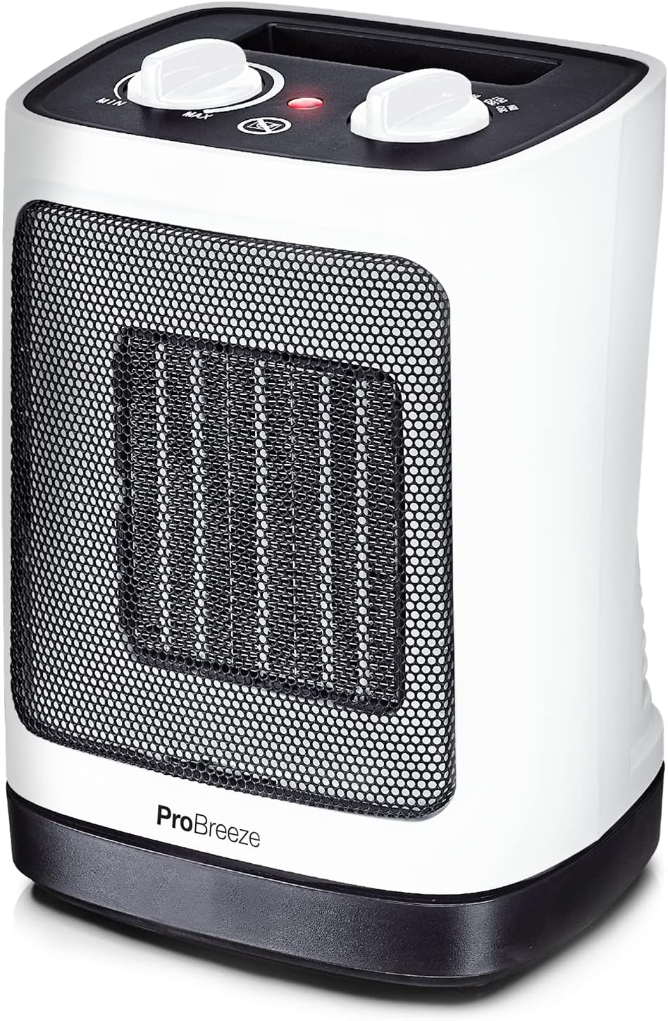 Pro Breeze® 2000W Ceramic Fan Heater - Electric Heater with Automatic Oscillation, Thermostat, 2 Heat Settings & Tip-Over Protection - Portable Heater for Home, Office, Study, Garage, Bathroom.