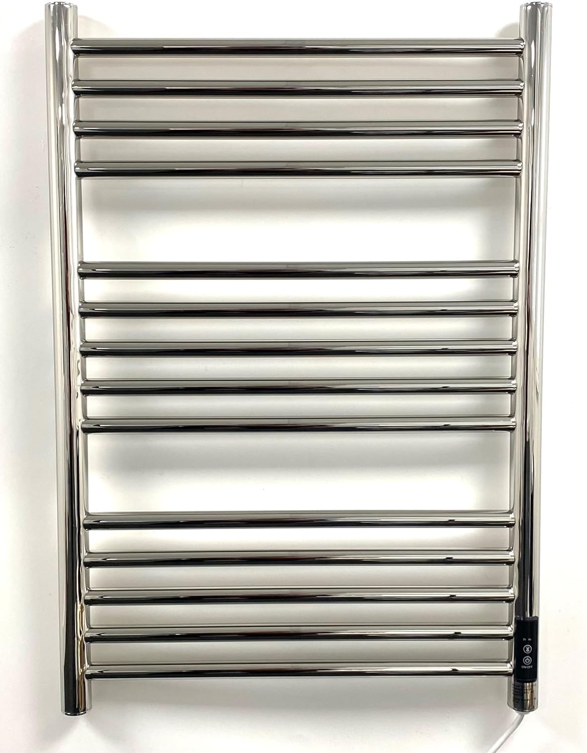 Manissa Siena 500w x 720h Stainless Steel Electric Heated Towel Rail Mirror Polished Finish Towel Radiator.