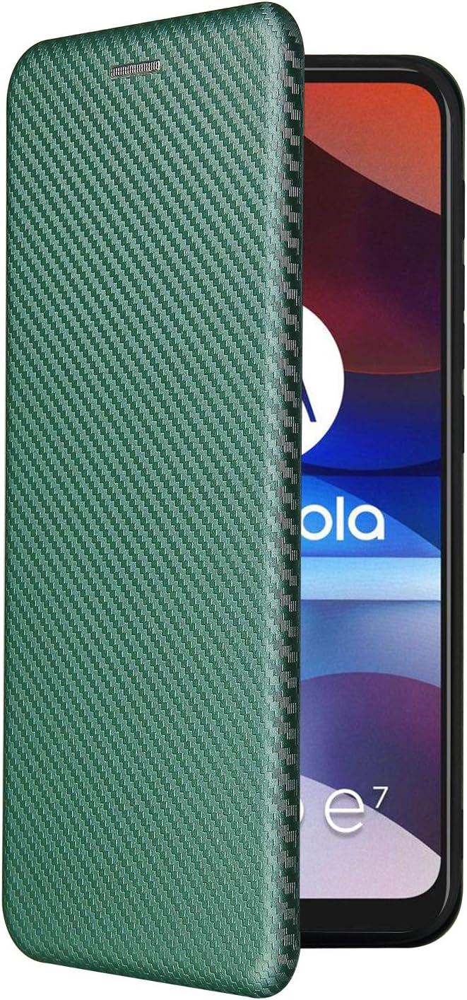 EasyShow Wallet Case for Nokia C32 Carbon Case, Nokia C32 has Kickstand function, Carbon fiber Phone Case Compatible with Nokia C32-Green