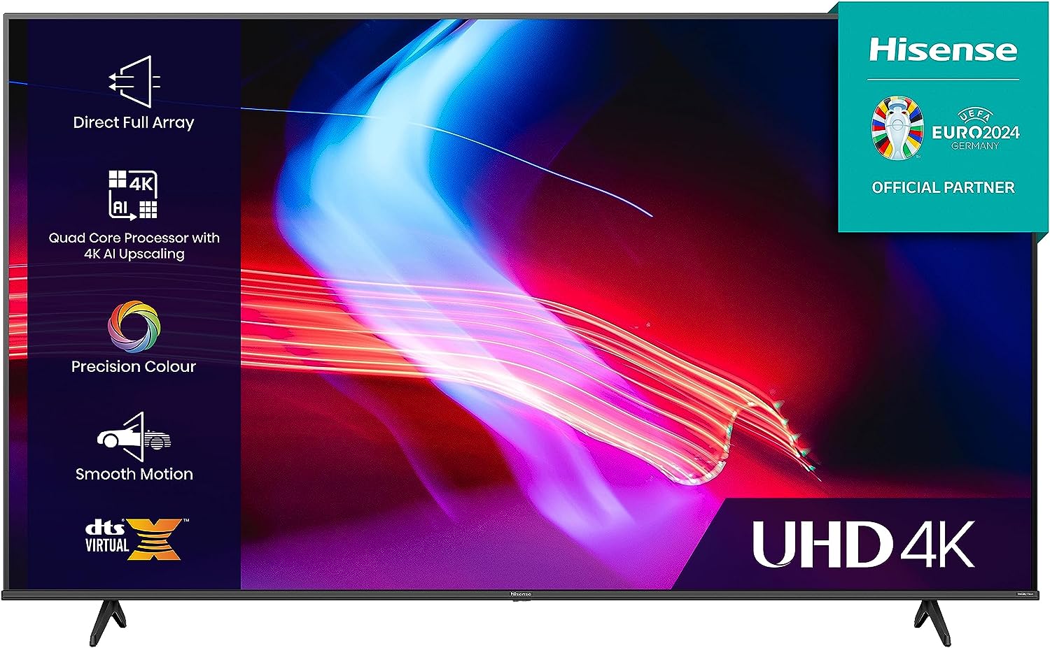 Hisense 55A6BGTUK (55 Inch) 4K UHD Smart TV, with Dolby Vision HDR, DTS Virtual X, Youtube, Netflix, Disney +, Freeview Play and Alexa Built-in, Bluetooth and WiFi (2022 NEW), black.