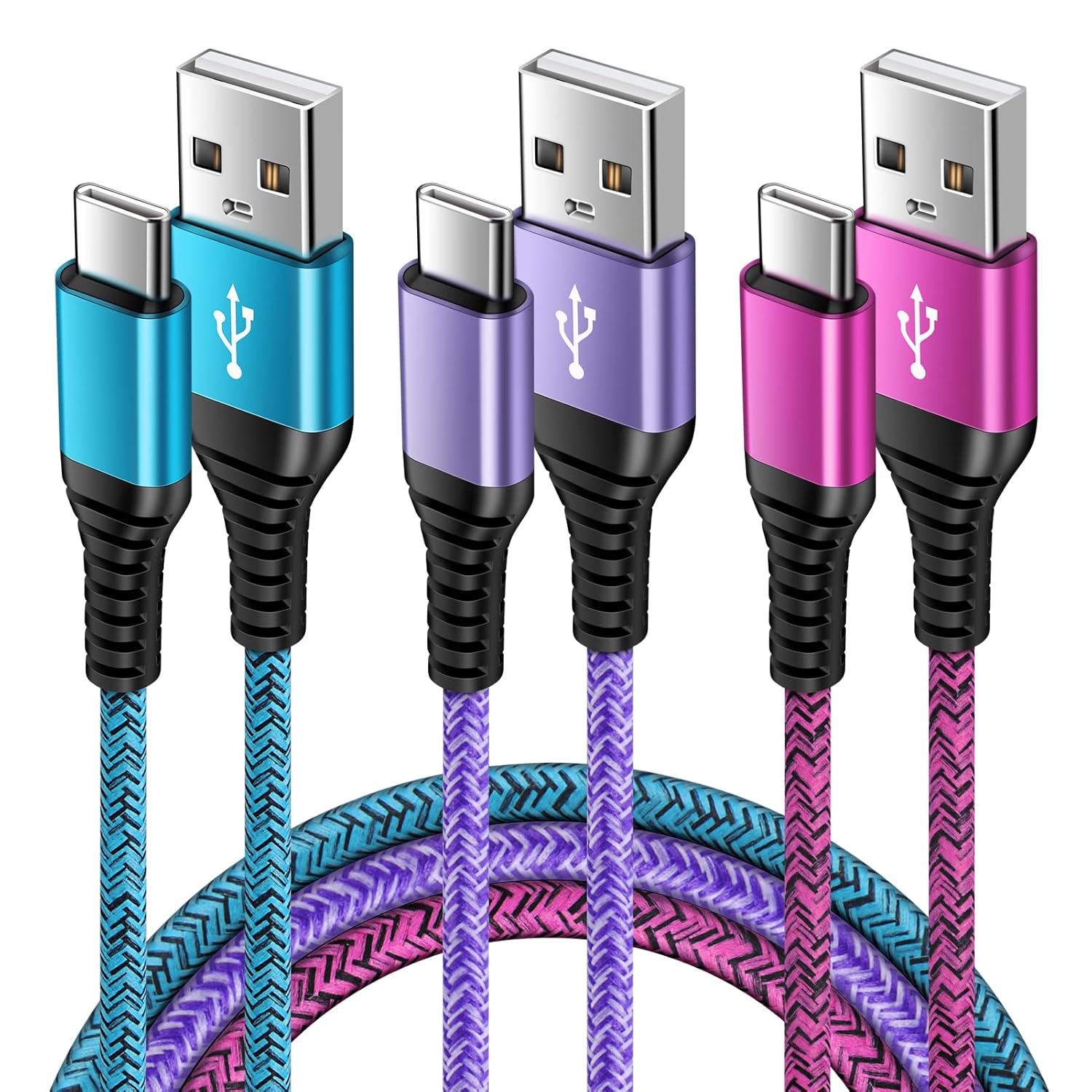 USB C Fast Charger Cable, [3Pack 3FT/0.9M]Type C Samsung Charger Cable, USB C Cable Lead Fast Charging for Samsung Galaxy S24 S23 S22 S21 S20 S10 A12 A13 A145G A22 A33 A50 A52, Huawei P40 P30 P20 Lite.