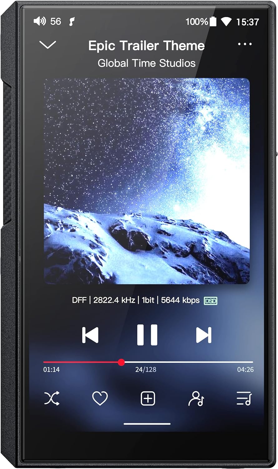 FIIO M11S Hi-Res MP3 Music Player with Dual ES9038Q2M, Android 10 Snapdragon 660, 5.0inch, Lossless DSD/MQA, 5G WiFi/Apple Music/Tidal/ Music 4.4mm 2.5mm/3.5mm/4.4mm Black.