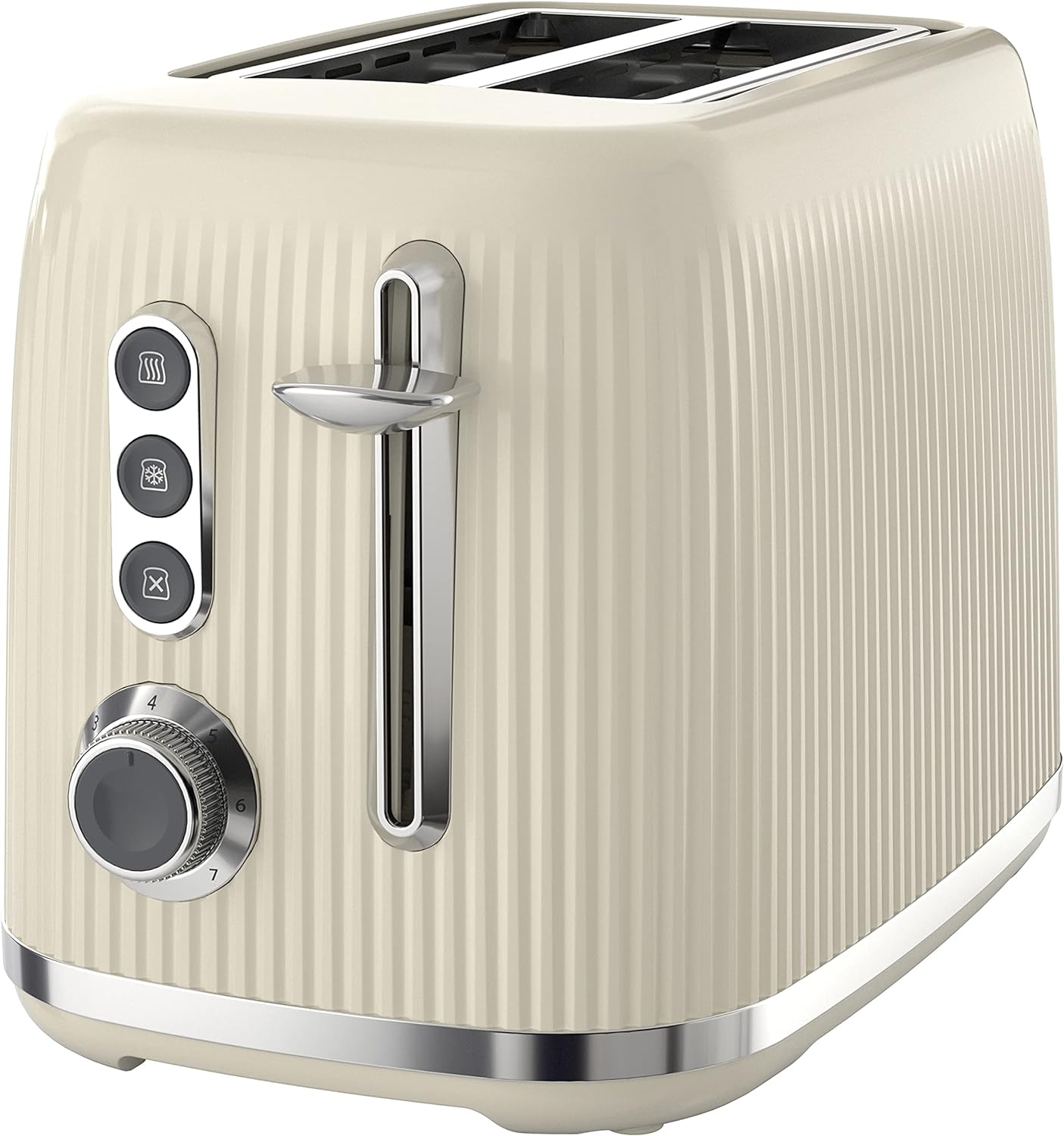 Breville Bold Vanilla Cream 2-Slice Toaster with High-Lift and Wide Slots | Cream and Silver Chrome [VTR003].