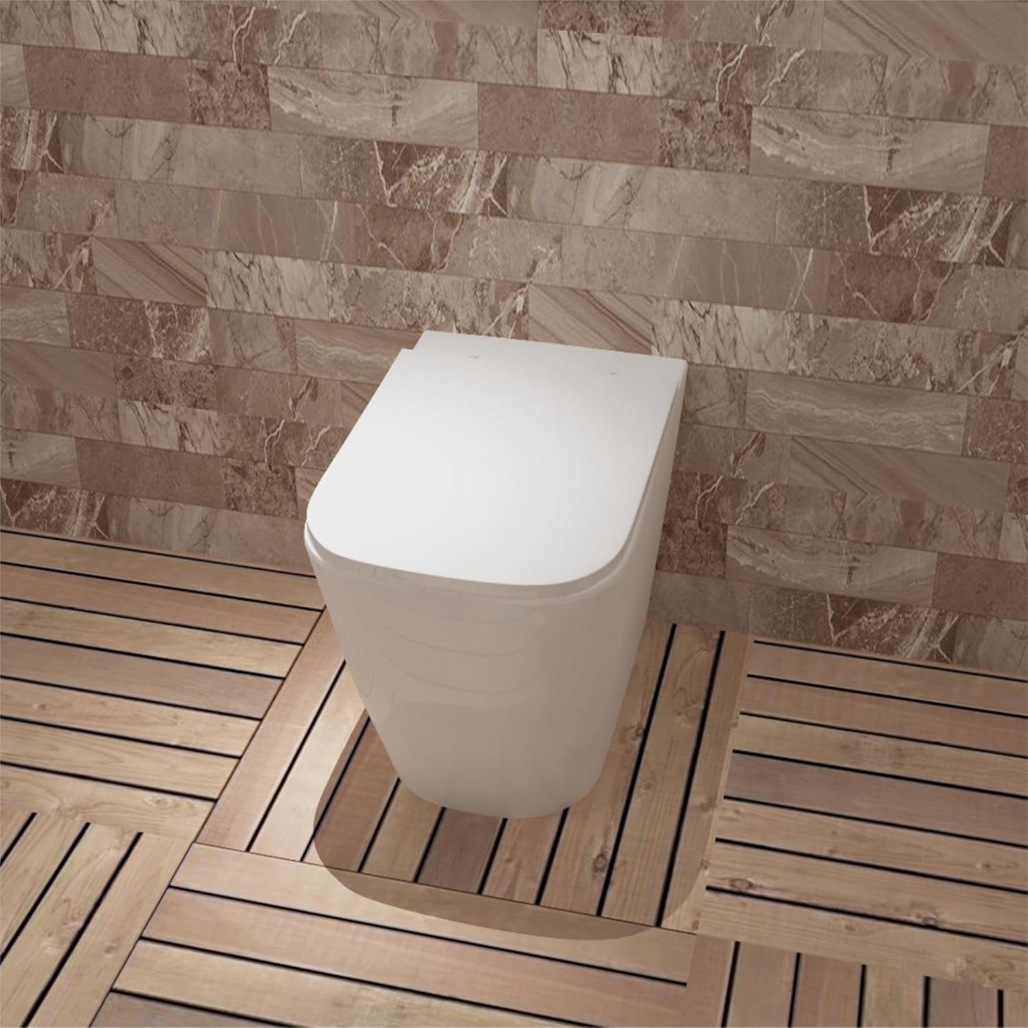 Huibathroom Bathroom Back to Wall Toilet Soft Close Seat WC Pan Round.