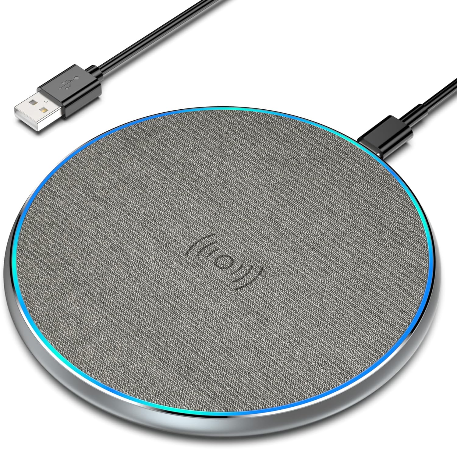 Wireless Charger, 15W Wireless Charging Pad for iPhone 15/14/13/12/11 Pro/Pro Max/XS Max/XR/SE,Samsung Galaxy S22/S21S20/S10/S9/Note10/9, HUAWEI P40/P30, Xiaomi, AirPods 2/Pro/Galaxy Buds- Dark Grey.