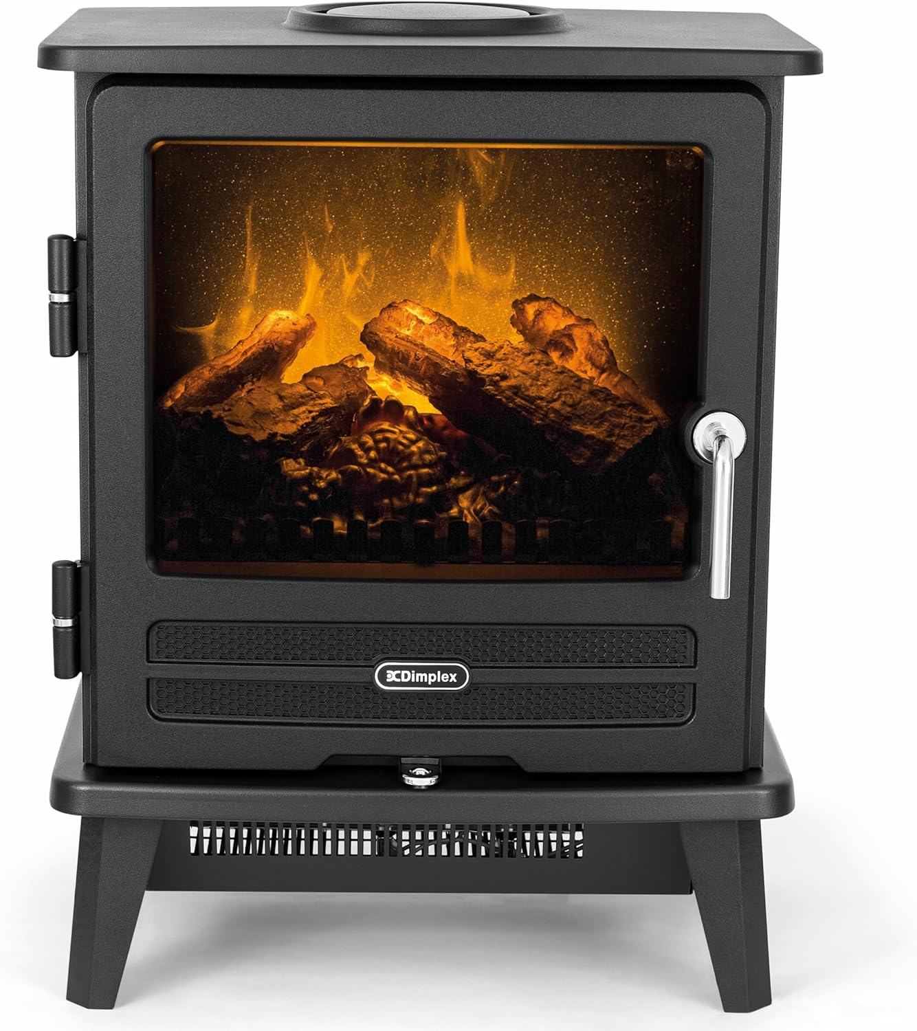 Dimplex Willowbrook Optimyst Electric Stove, Black Free Standing Electric Fireplace with Realistic LED Flame and Smoke Effect, Fan Heater, Thermostat, Remote Control.