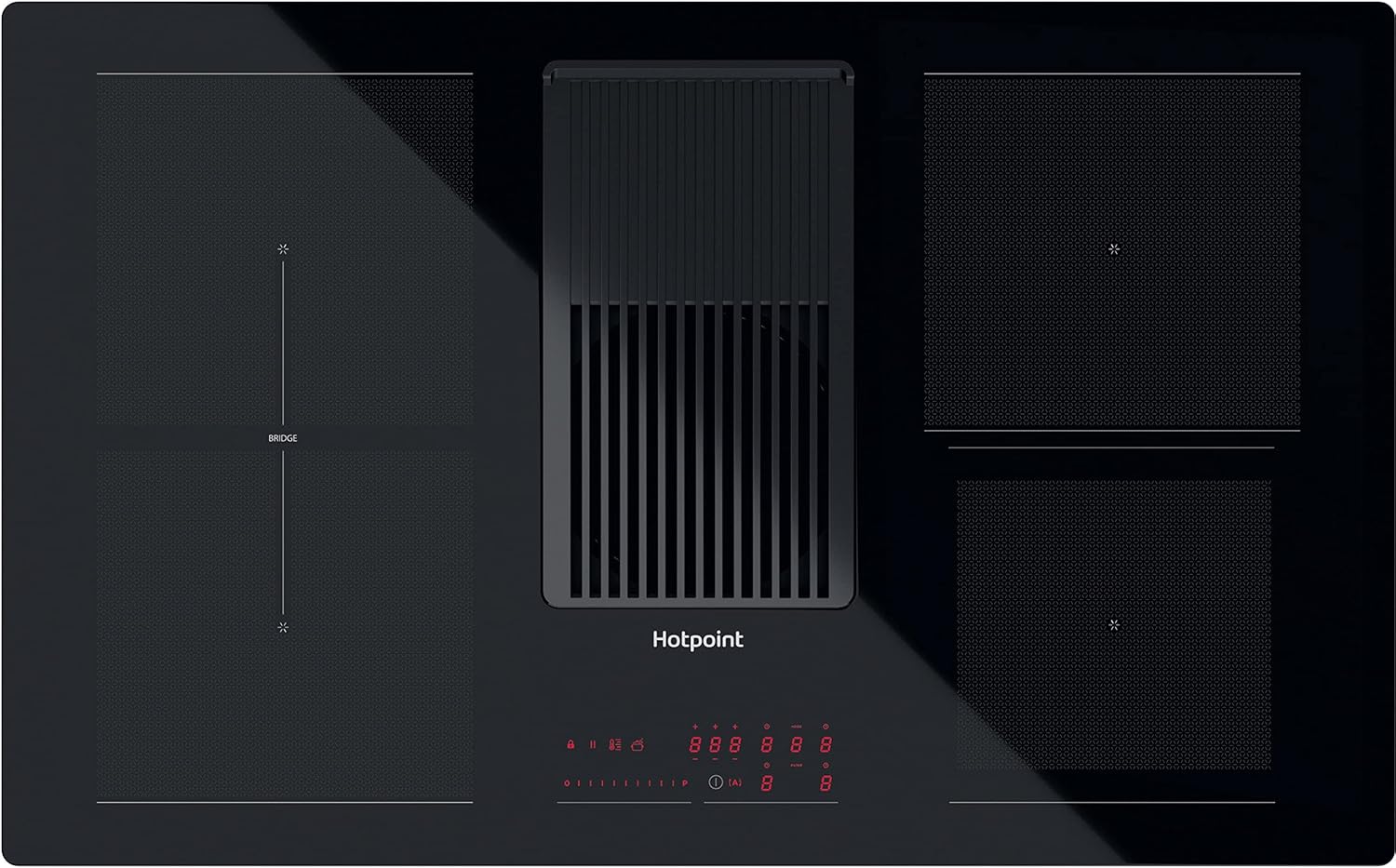 Hotpoint PVH92BK 83cm Venting Induction Hob - Black.