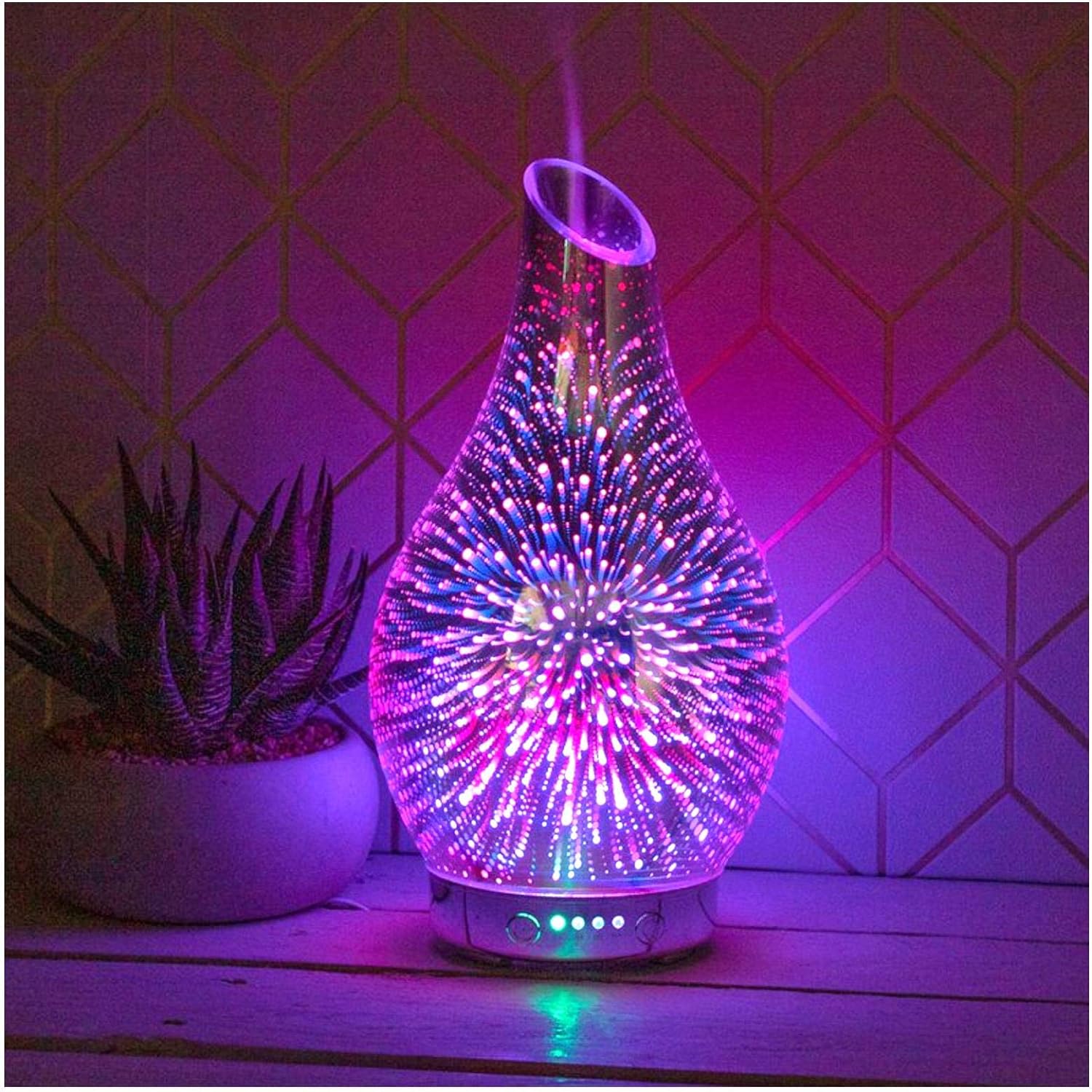 Lesser & Pavey Desire 3D Aroma Humidifier Diffuser - Essential Oil Ultrasonic Aromatherapy Air Humidifier – 4 Mist Modes, Quiet, Colourful Light + Auto Shut-Off.