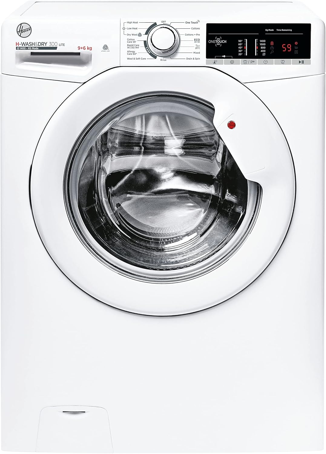 Hoover H3DPS4866TAMBR80 Freestanding Washer Dryer with LED Display, 8 or 6kg Load, 1400RPM, Drive Motor, Graphite, D or A Rated.