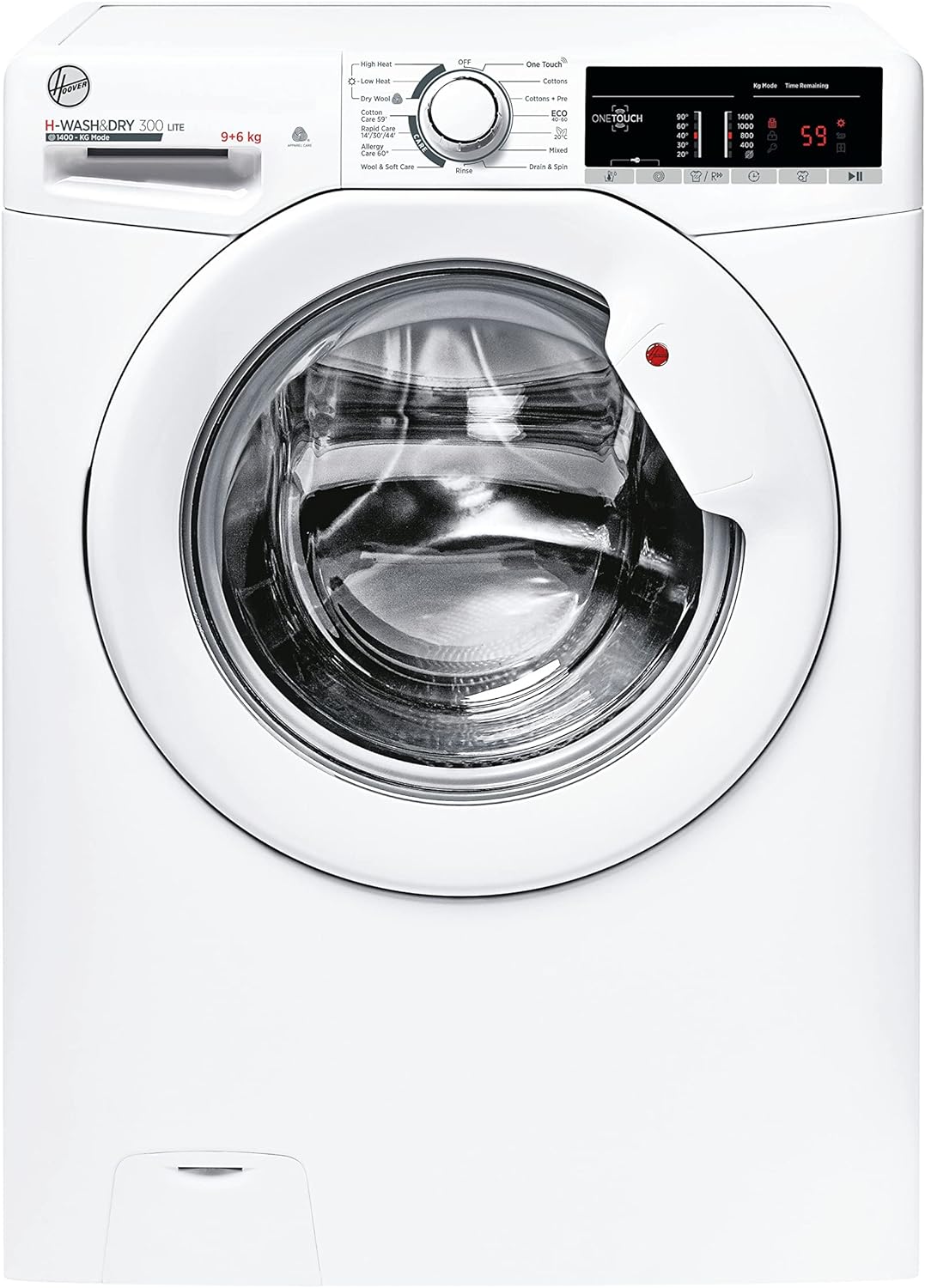 Hoover H3DPS41066TABR80 Freestanding Washer Dryer with LED Display, 10 or 6kg Load, 1400RPM, Drive Motor, Graphite, D or A Rated.