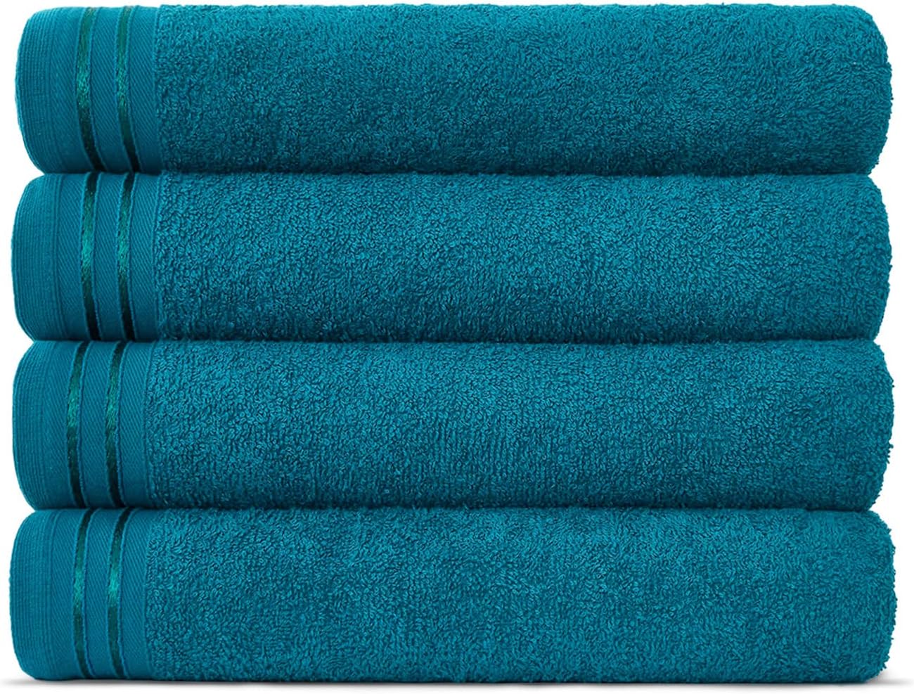 Lions Bath Towels - Set of 4 Bathroom Large Bath Sheets, 100% Luxury Cotton, 500 GSM 75X135CM, Highly Absorbent and Quick Dry Extra Large Bath Towel, Bathroom Accessory Set, Black.