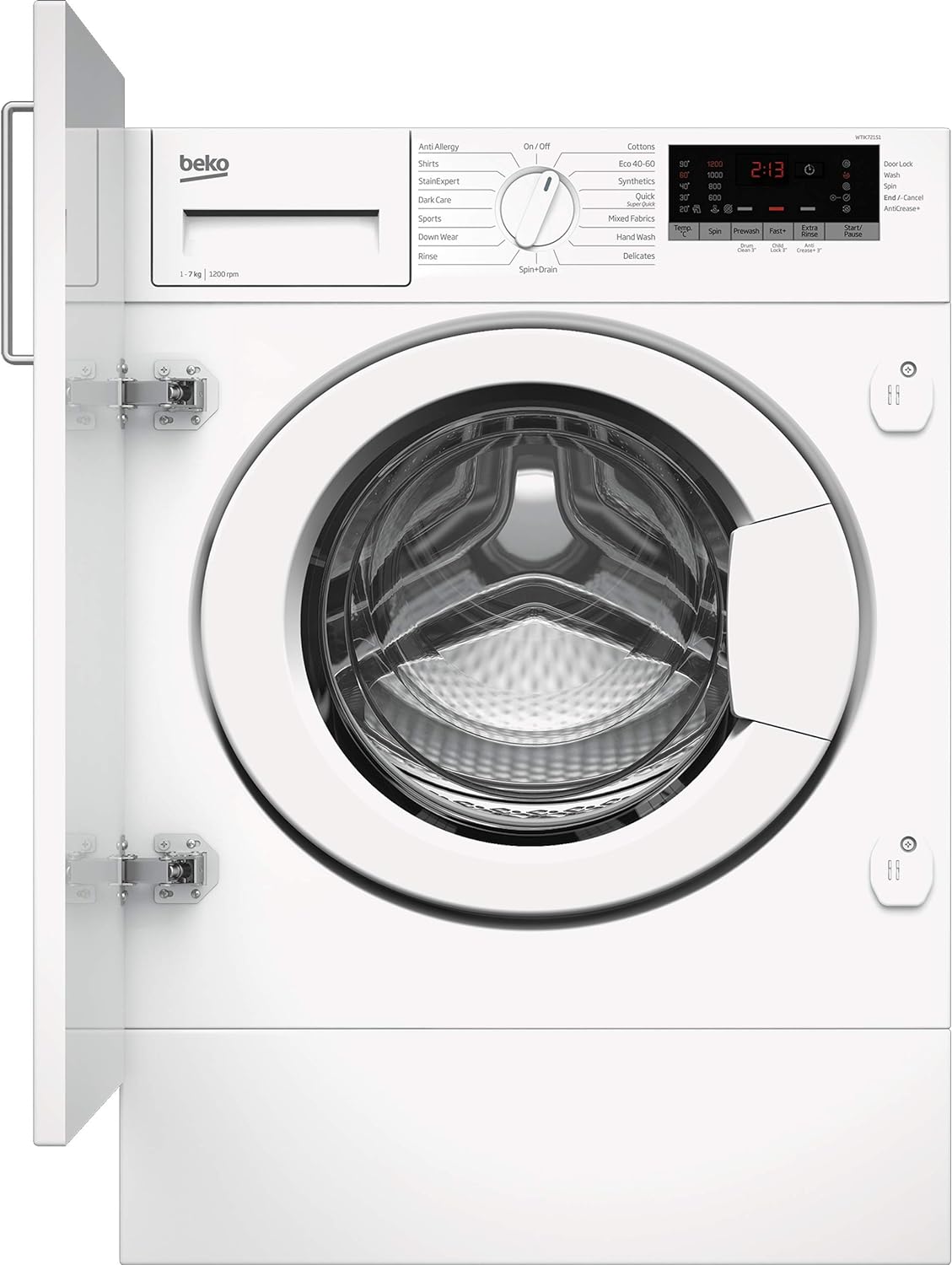 Beko WTIK72151 Integrated 7kg Washing Machine with 1200 rpm - White - C Rated.