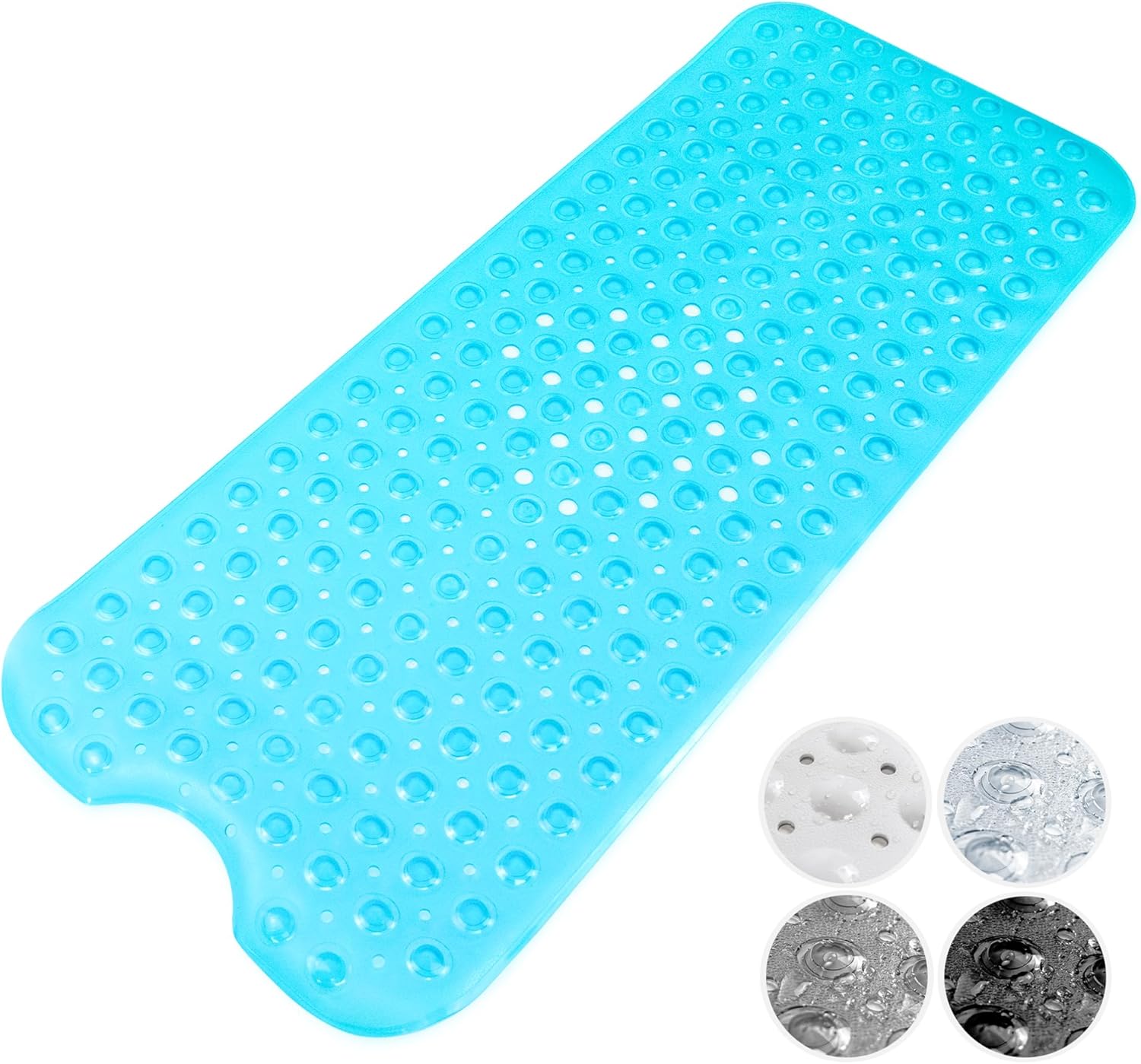 KEPLIN Premium Non-Slip Bath Mat - 200 Suction Cups, BPA, Latex Free, Mildew Resistant, Machine Washable - Safe, Durable & Comfortable for Shower Runner & Bathroom Tubs Extra Long (40x100cm) - Black.