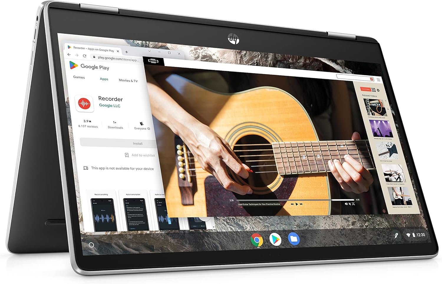 HP Chromebook x360 14b-cb0002sa | Intel® Pentium® Silver N6000 Processor | 4GB RAM | 64GB eMMC | 14 inch FHD 16:9 IPS Touchscreen display | Google Chrome OS | Natural Silver.