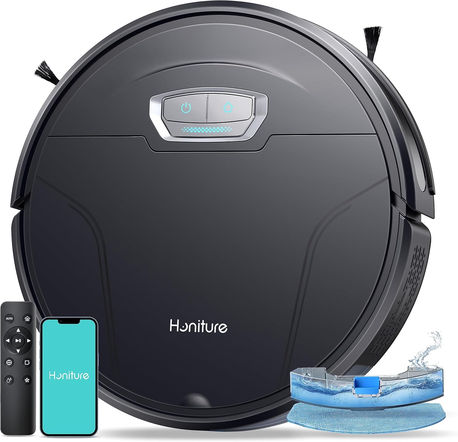 HONITURE Robot Vacuum Cleaner with Mop, 4500Pa Ultra Strong Suction, G20 PRO Robotic Vacuums with Auto Carpet Boost, Alexa/WiFi/APP, Super Thin Robot Hoover, Ideal for Pet Hair Hard Floor.