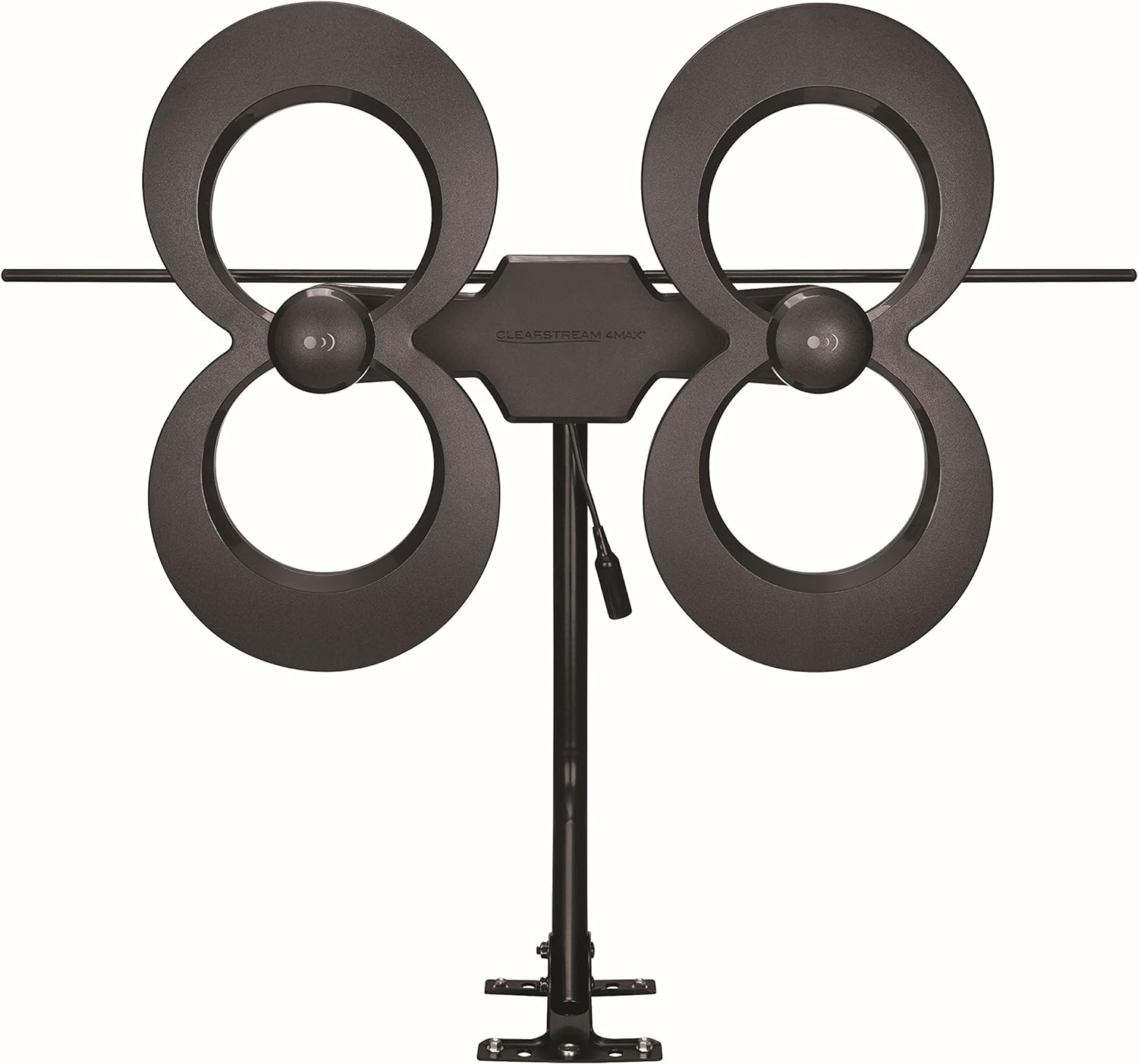 Antennas Direct ClearStream 4MAX UHF VHF Indoor Outdoor TV Antenna, Multi-Directional, 70+ Mile Range, 4K 8K UHD, NEXTGEN TV – w/ 20-inch Mast (Black).