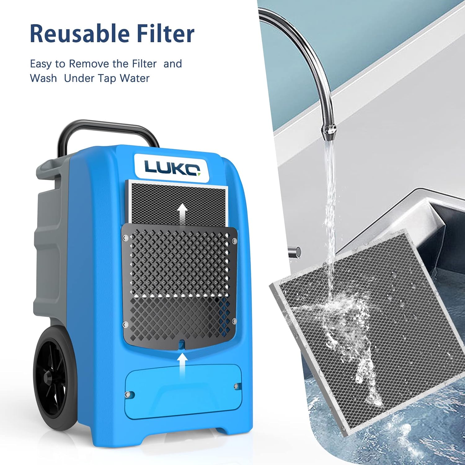 Commercial Dehumidifier with Pump Large Capacity,up to 190 PPD, Rotational Molded Portable Industrial Dehumidifier for Efficient Water Damage Restoration, Flood Clean-Up, Moisture Removal, cETL Listed.