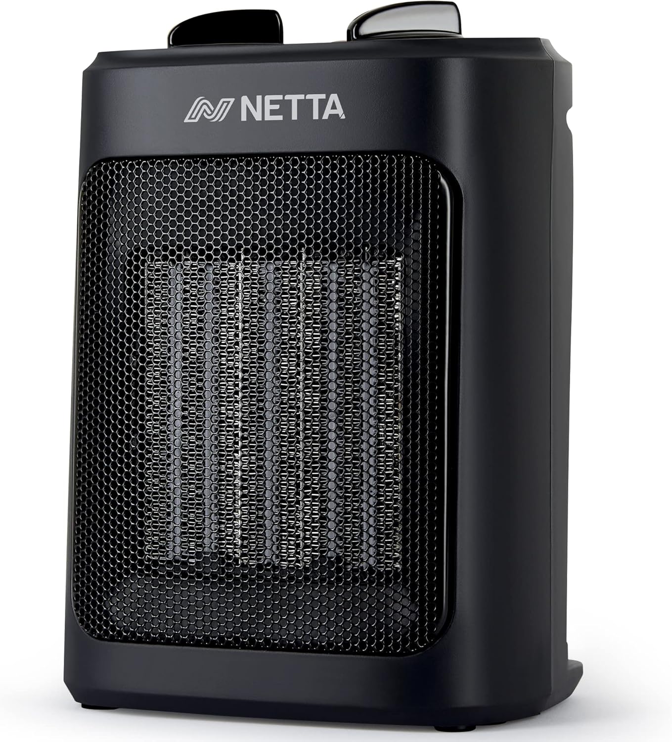 NETTA Heater Ceramic Fan Heater 2000W - 3 Heat Settings & Thermostat with Tip Over & Overheat Protection, Portable and Compact Electric Space Heater - Black.