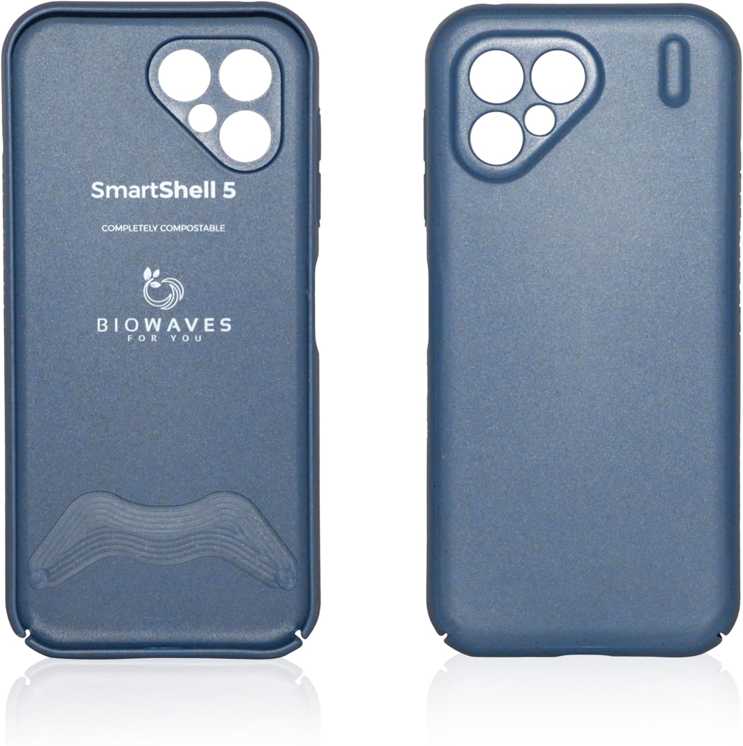 Biowaves SmartShell 5 Mobile Phone Case for Fairphone 5, Made from Biodegradable & Recycled Materials, Blue