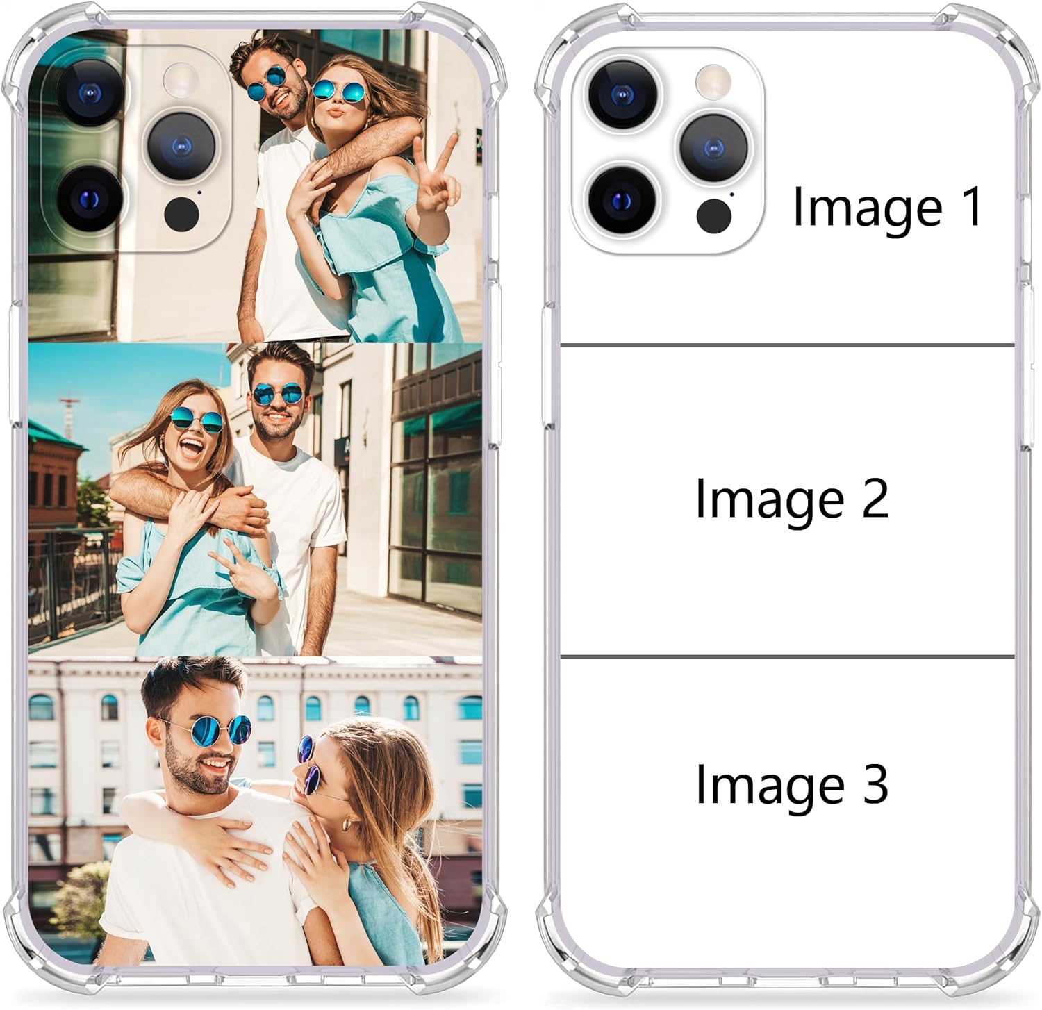 Bitrue Custom Personalized Picture/Photo Phone Case for iPhone 15 14 12 13 11 Pro Max Plus XR X Xs 8 7 6, Four-Corner airbag is Anti-Drop,Anti-Scratch Soft Protective Clear TPU Case.