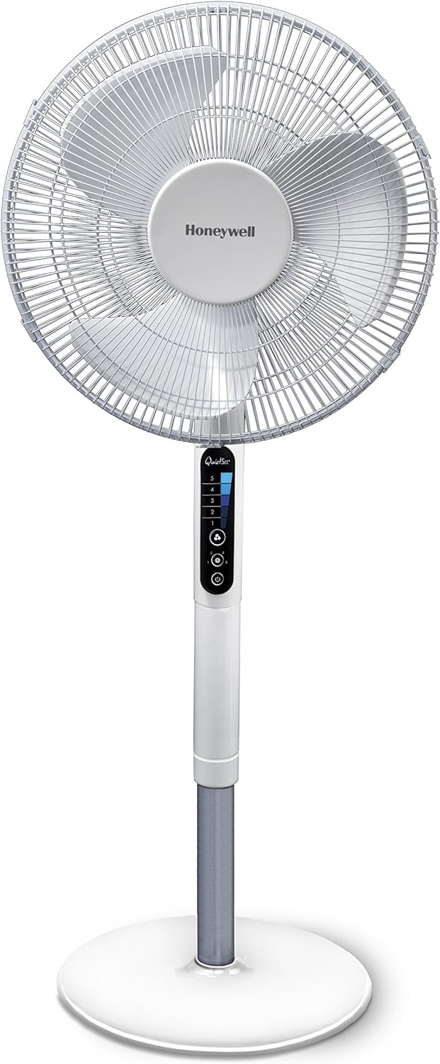 Honeywell HSF600WE4 Modern QuietSet (Quiet), Rotating Floor Fan with Noise Reduction Technology - HSF600WE, White.