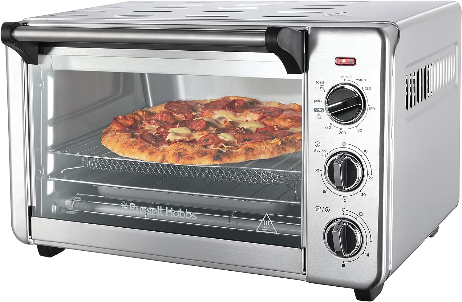 Russell Hobbs 20L Oven 5-in-1 Rapid Hot Air Fryer, Mini Oven, Grill, Toaster, Warming Function, Timer, Energy Saving, Pizza Diameter 30cm, Incs. Frying Basket, Baking Tray & Grill Rack, 26680.