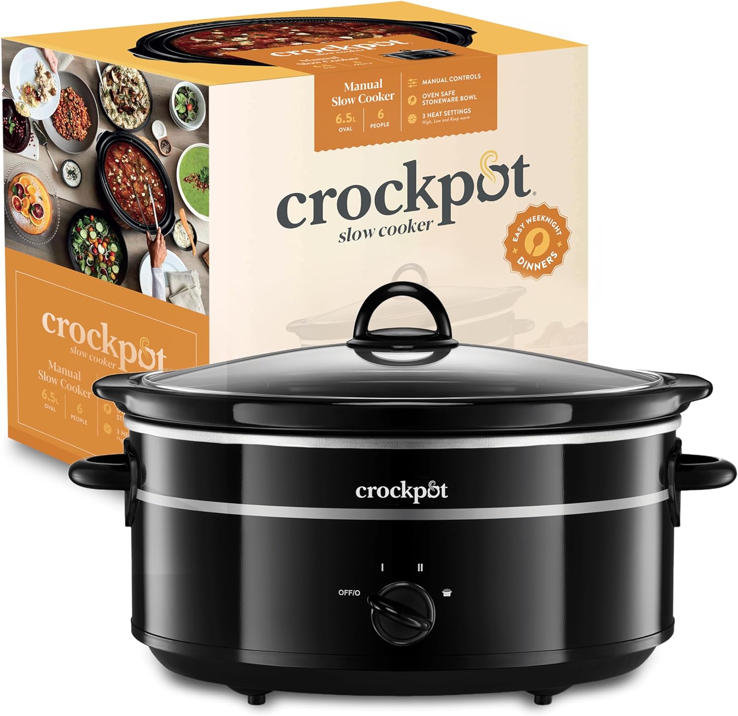 Crock-Pot SCV655B Slow Cooker, Aluminium, 300 W, 6.5 liters, Black.