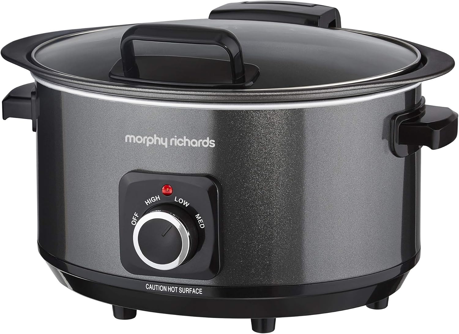 Morphy Richards 460020 Sear, Stew and Stir 3.5L Slow Cooker with Hinged Lid, 163 W, 3.5 liters, Black.