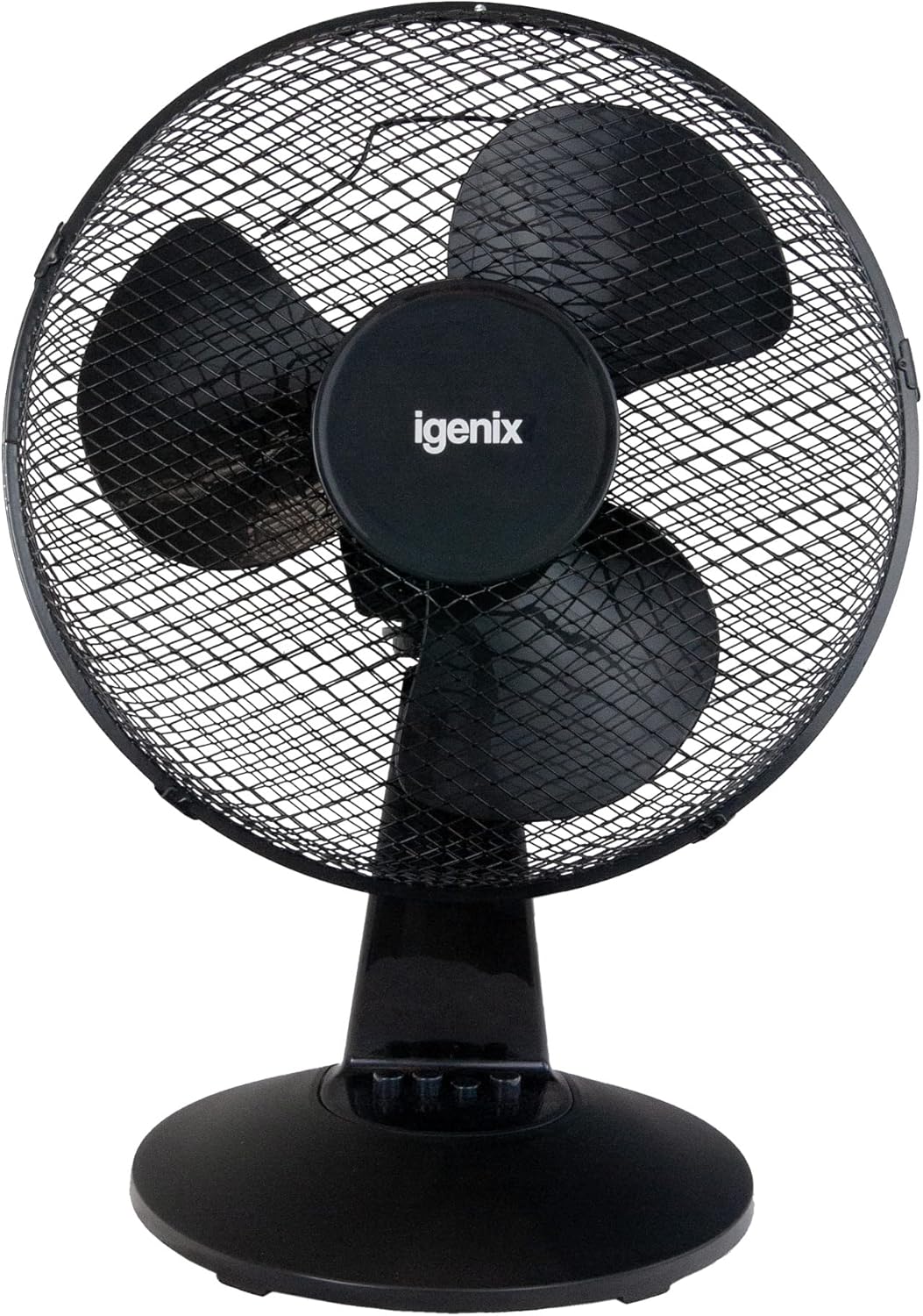 Igenix DF1610 Portable Desk Fan, 16 Inch, 50 W Power, 3 Speed Settings, Adjustable Tilt Angle, Quiet Operation, Oscillating, Desktop/Bedside Fan, Ideal for Home and Office, White.