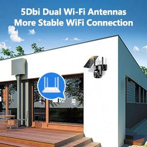 [8X Zoom] 4K Security Camera Wireless Outdoor WiFi Solar Powered 360° PTZ Surveillance Camera with Dual Lens, Solar Panel, Human Detection, Night Vision, Siren, Two - Way Audio - Amazing Gadgets Outlet