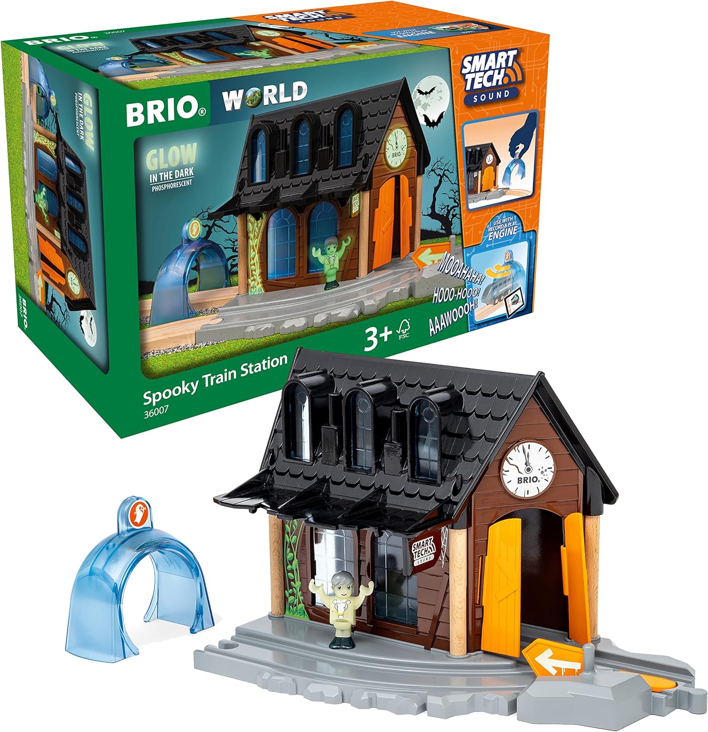 BRIO World Smart Tech Sound Spooky Train Station Kids Age 3 Years Up - Compatible With Most BRIO Railway Sets & Accessories.