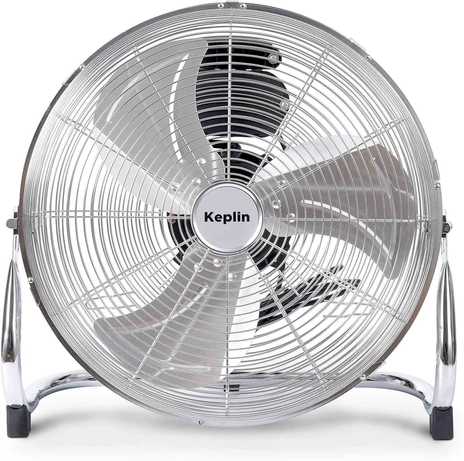 KEPLIN 20" Heavy Duty Chrome Floor Fan with 3 Speeds, Adjustable Fan Head, Standing Metal Pedestal Fan with Powerful Circulation, Room Fan Ideal for Indoor & Outdoor use Home, Gym, Office, Garage.