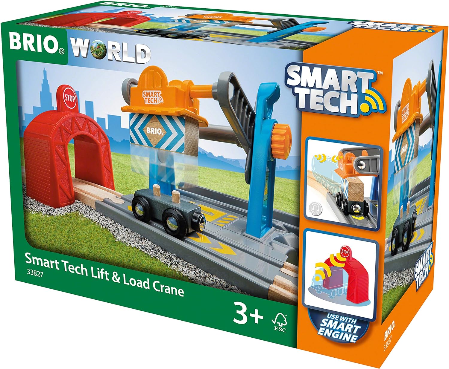 BRIO 33827 World Smart Tech Harbour Crane for Kids age 3 years and up compatible with all train sets, Multicoloured.