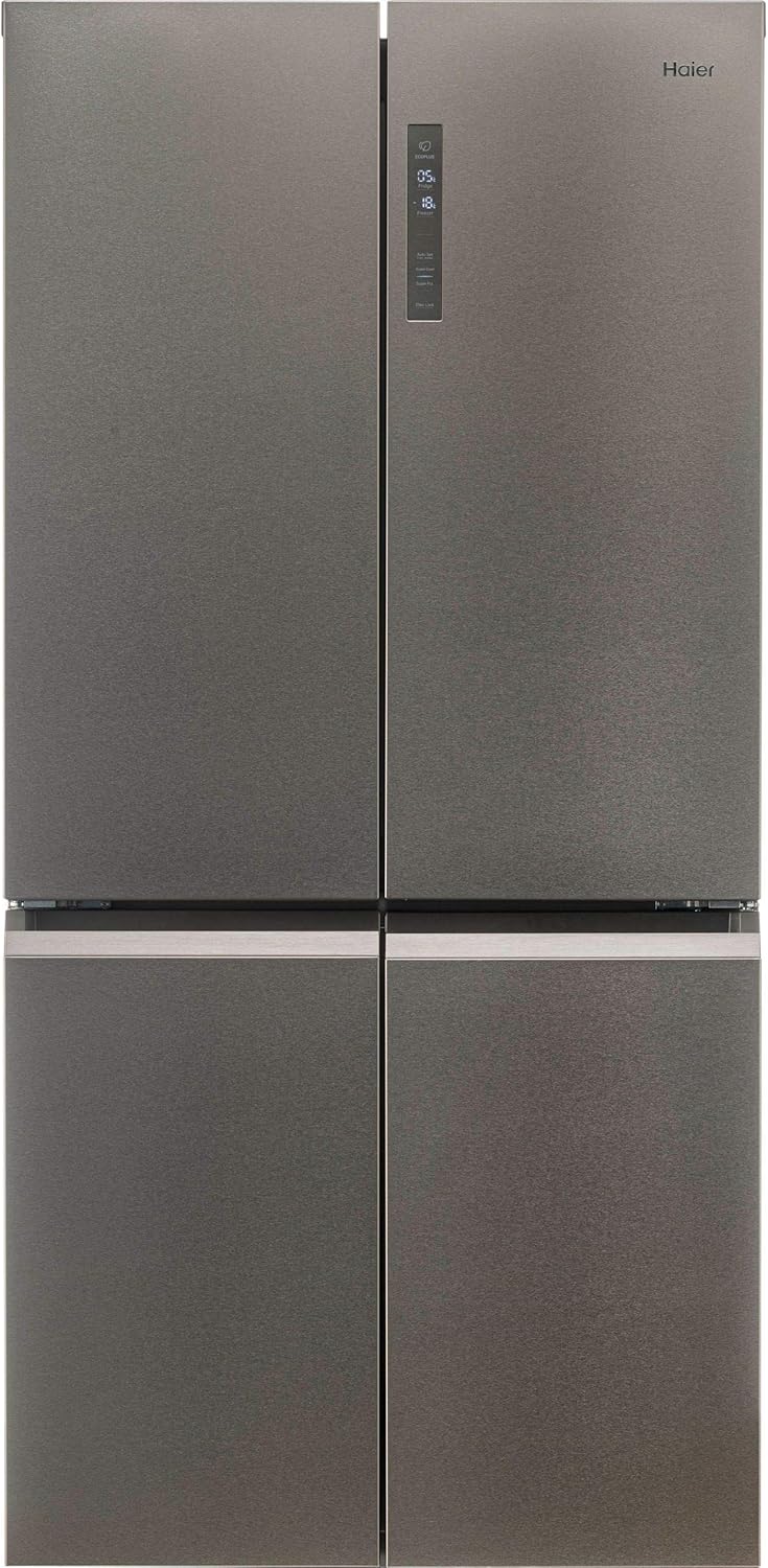 Haier HTF-540DP7(UK) Freestanding Fridge Freezer, 4 doors, 528L Total Capacity, 91cm Wide, Silver [Energy Class F].