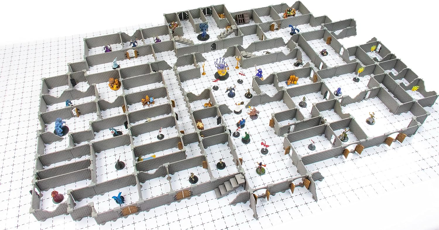 Dirt Cheap Dungeons Modular Dungeon System - Legend Set TT RPG Terrain Building for Dungeons & Dragons, Pathfinder, War Gaming, and More!.